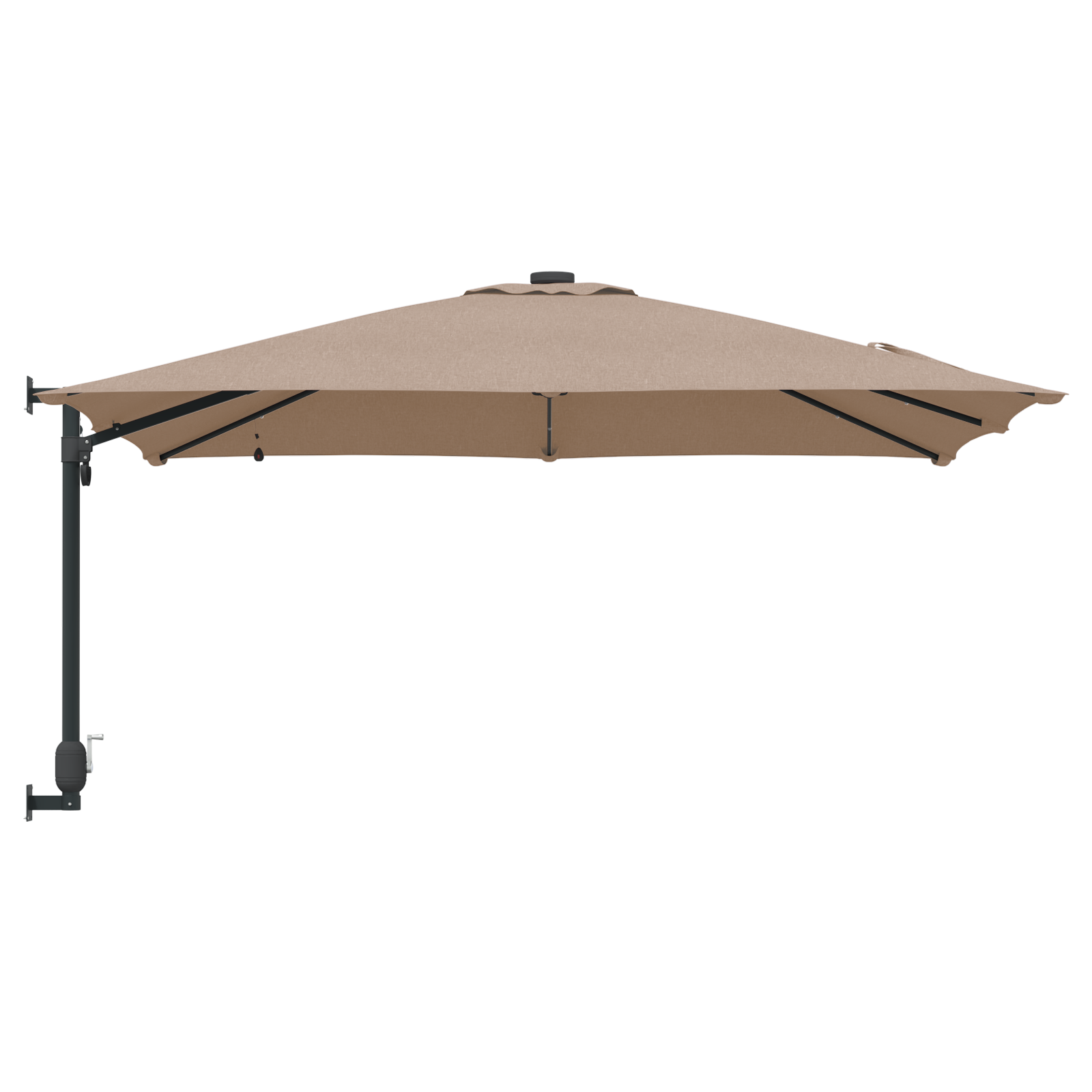 Hageparasol Gråbrun 248.5 x 247.5 x 160 cm stoff