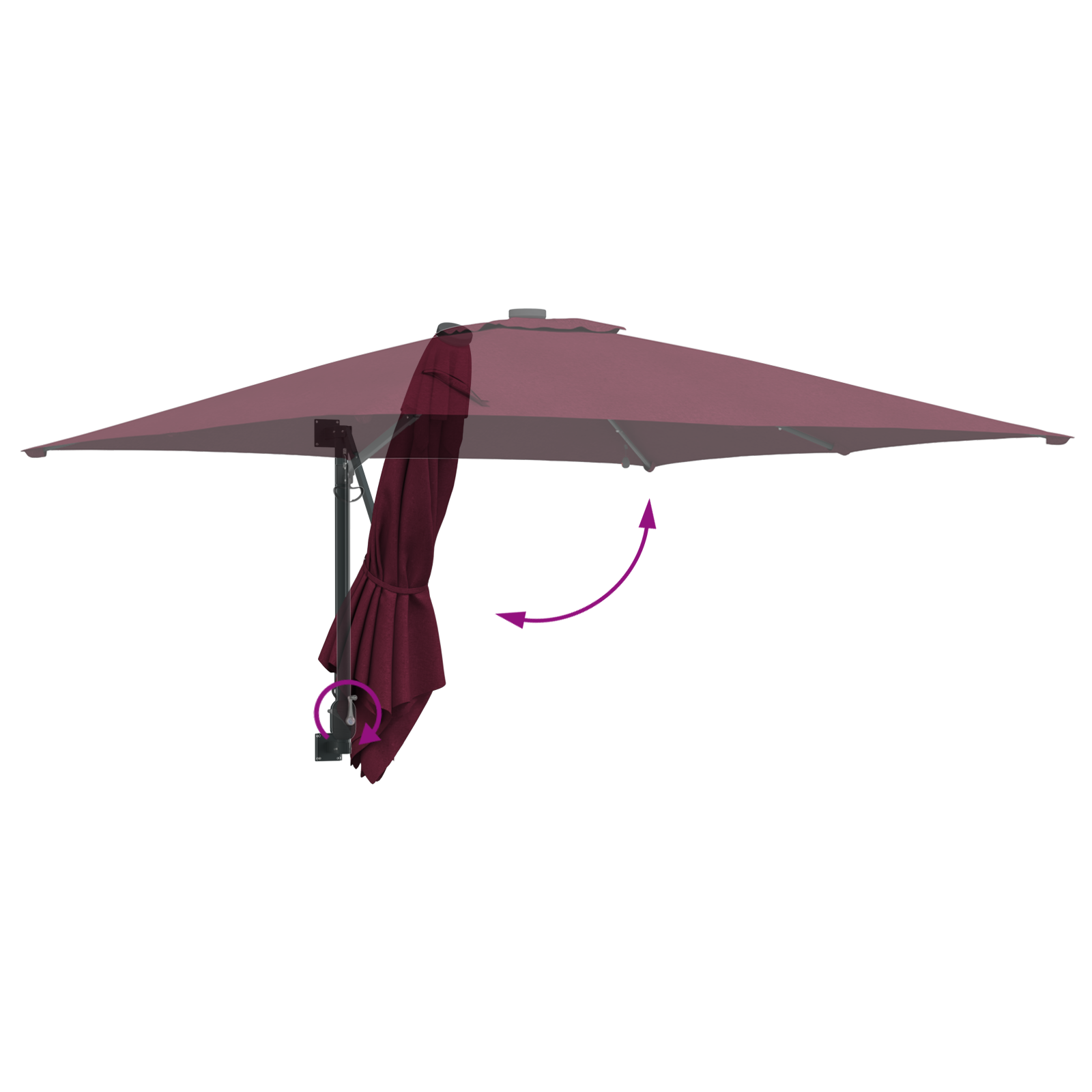 Hageparasol Vinrød 248.5 x 247.5 x 160 cm stoff
