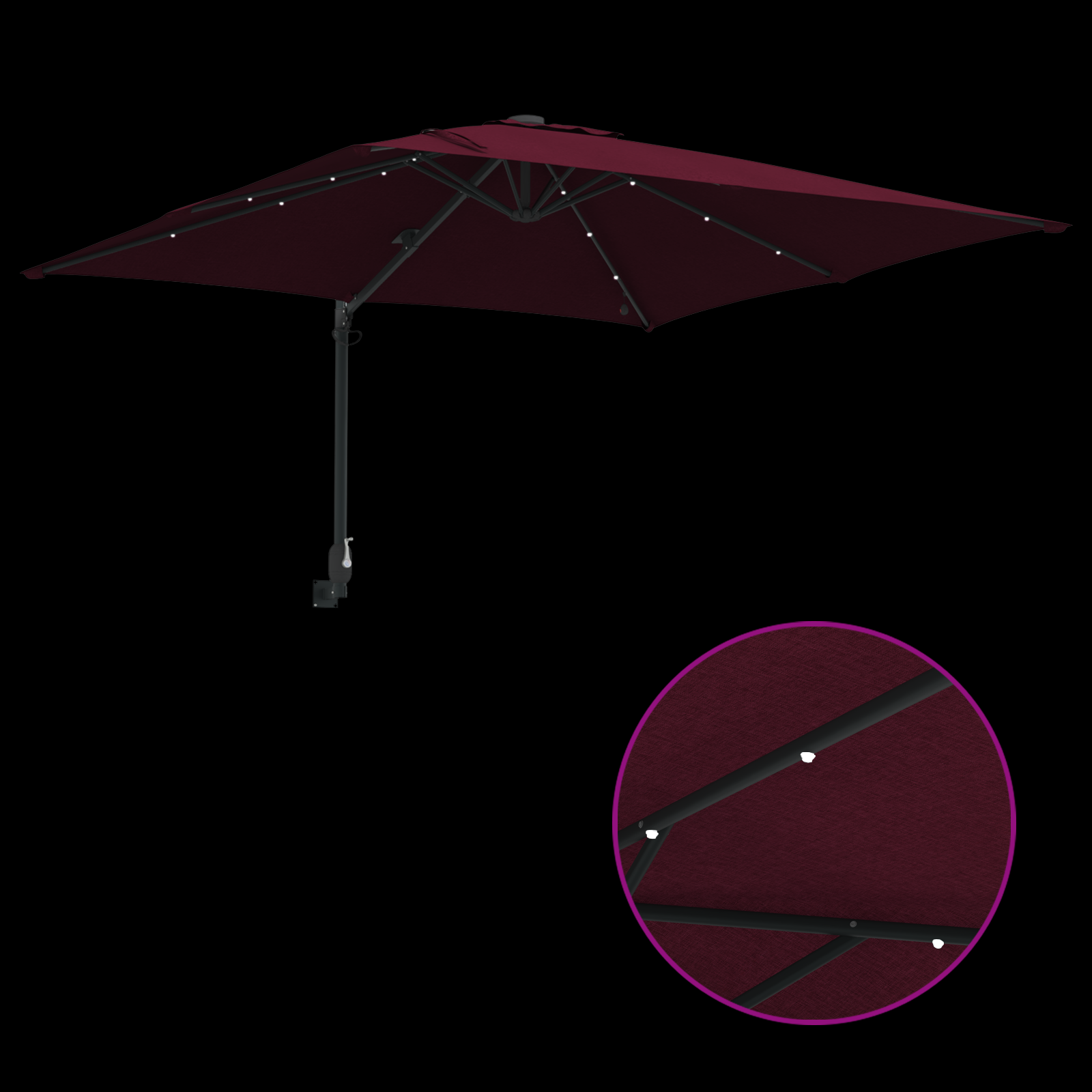 Hageparasol Vinrød 248.5 x 247.5 x 160 cm stoff