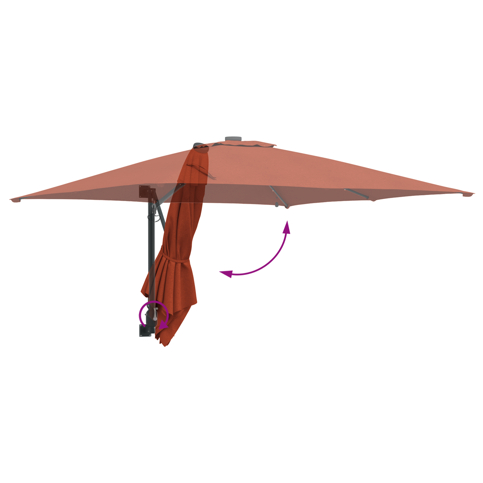 Hageparasol Terrakotta 248.5 x 247.5 x 160 cm stoff