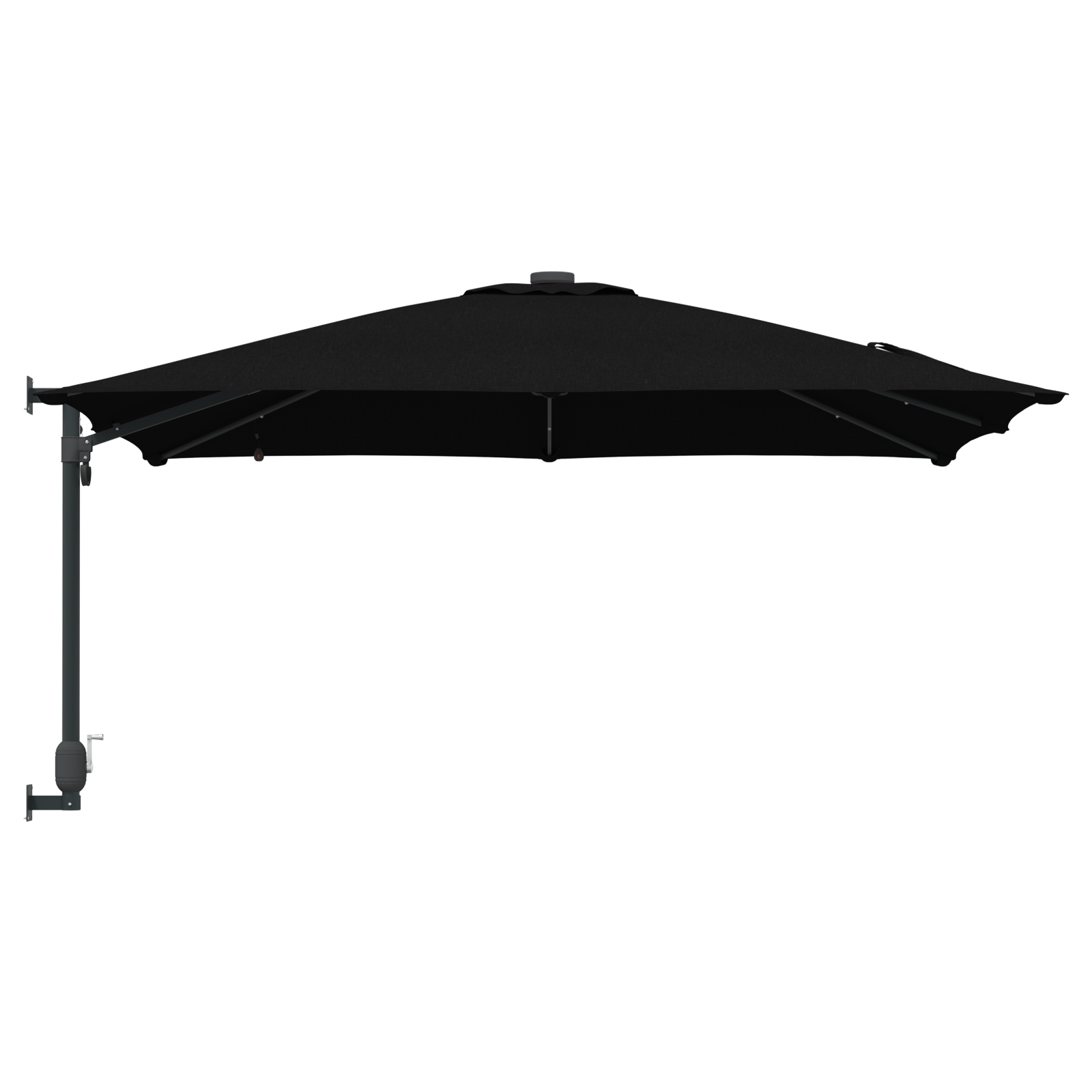Hageparasol Svart 248.5 x 247.5 x 160 cm stoff