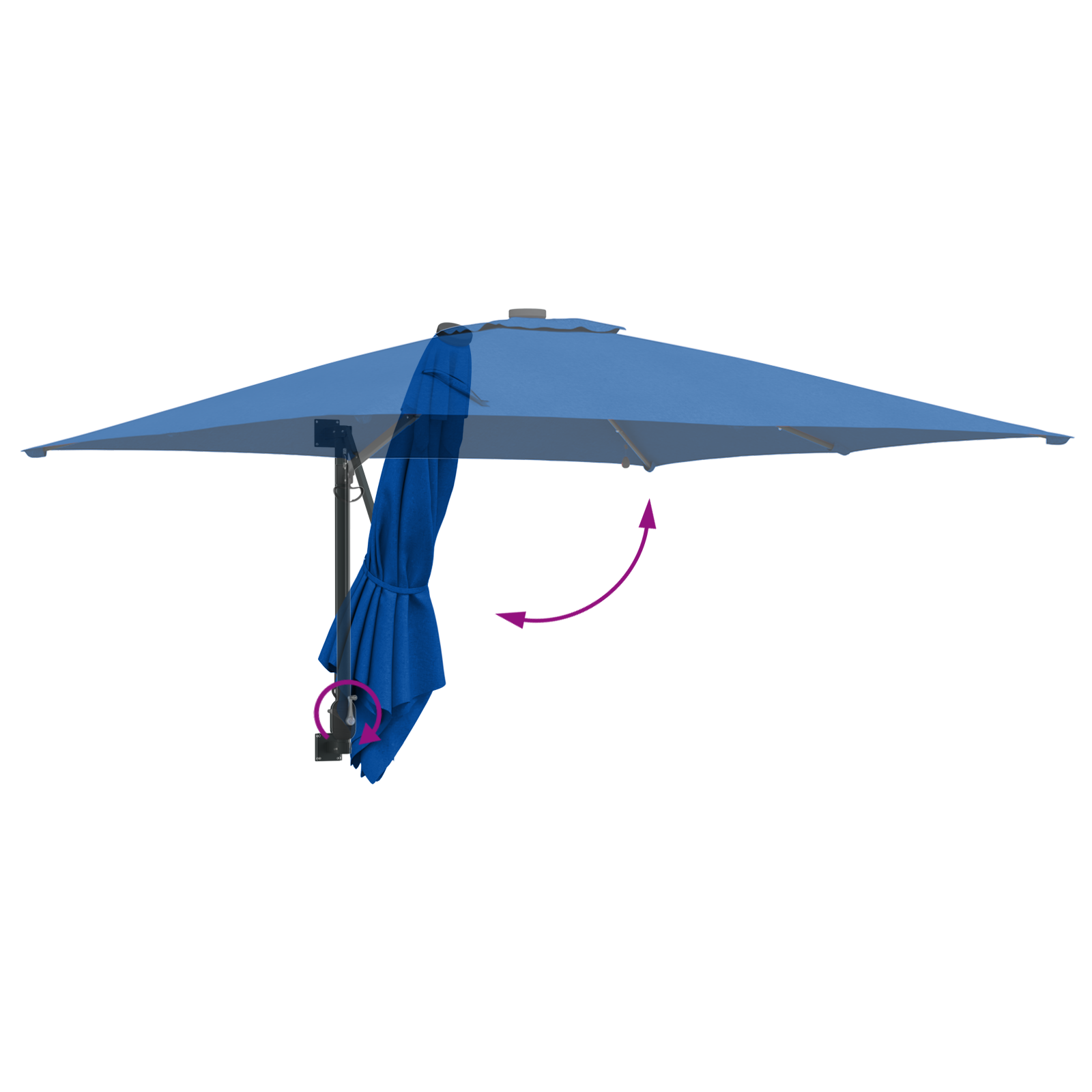 Hageparasol Azurblå 248.5 x 247.5 x 160 cm stoff