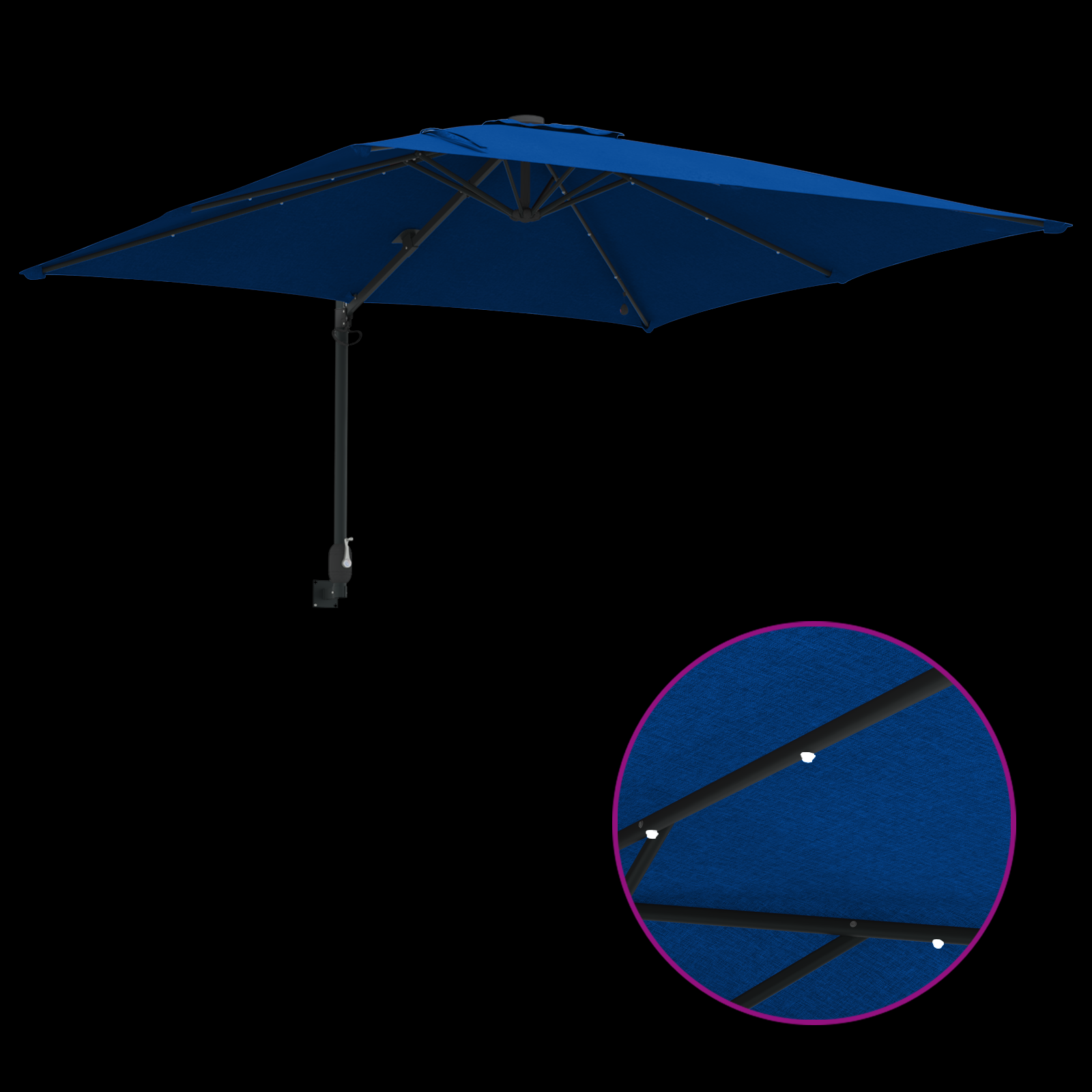 Hageparasol Azurblå 248.5 x 247.5 x 160 cm stoff
