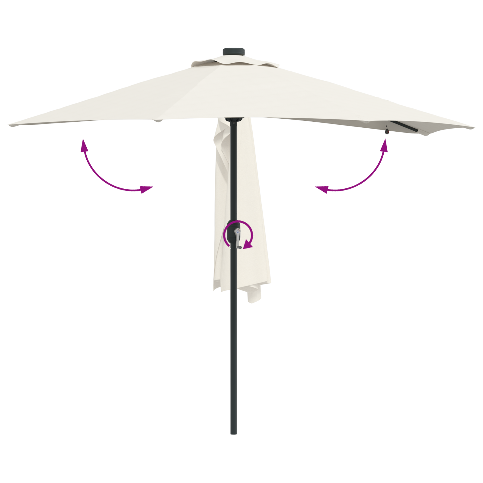 Hageparasol sand 294 x 150 x 223 cm stoff
