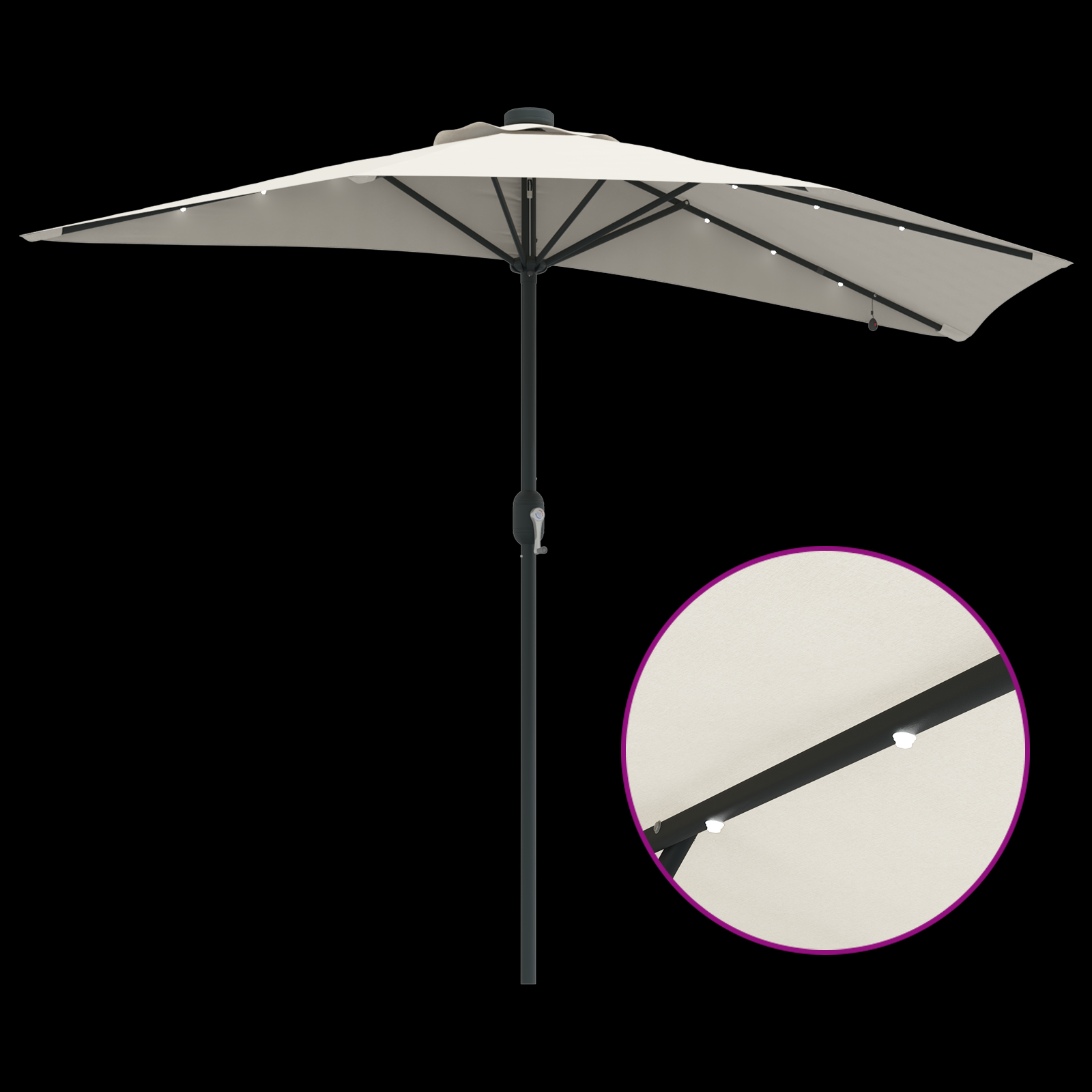 Hageparasol sand 294 x 150 x 223 cm stoff