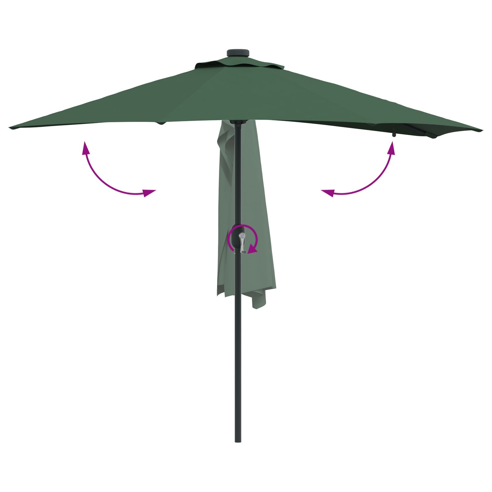Hageparasol grønn 294 x 150 x 223 cm stoff