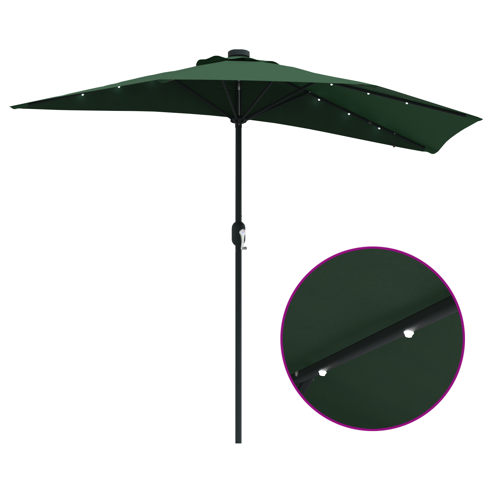Hageparasol grønn 294 x 150 x 223 cm stoff