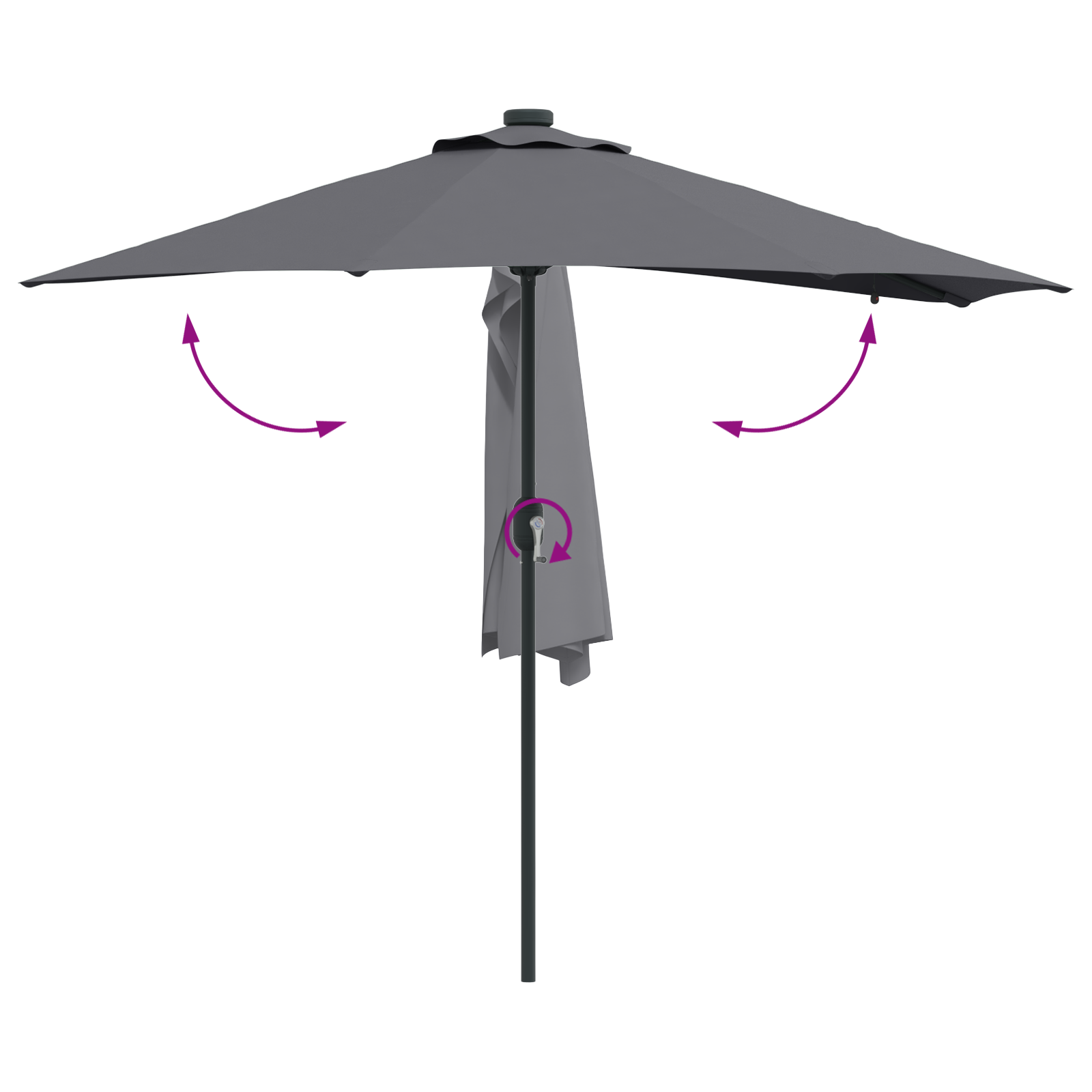Hageparasol Antrasitt 294 x 150 x 223 cm stoff