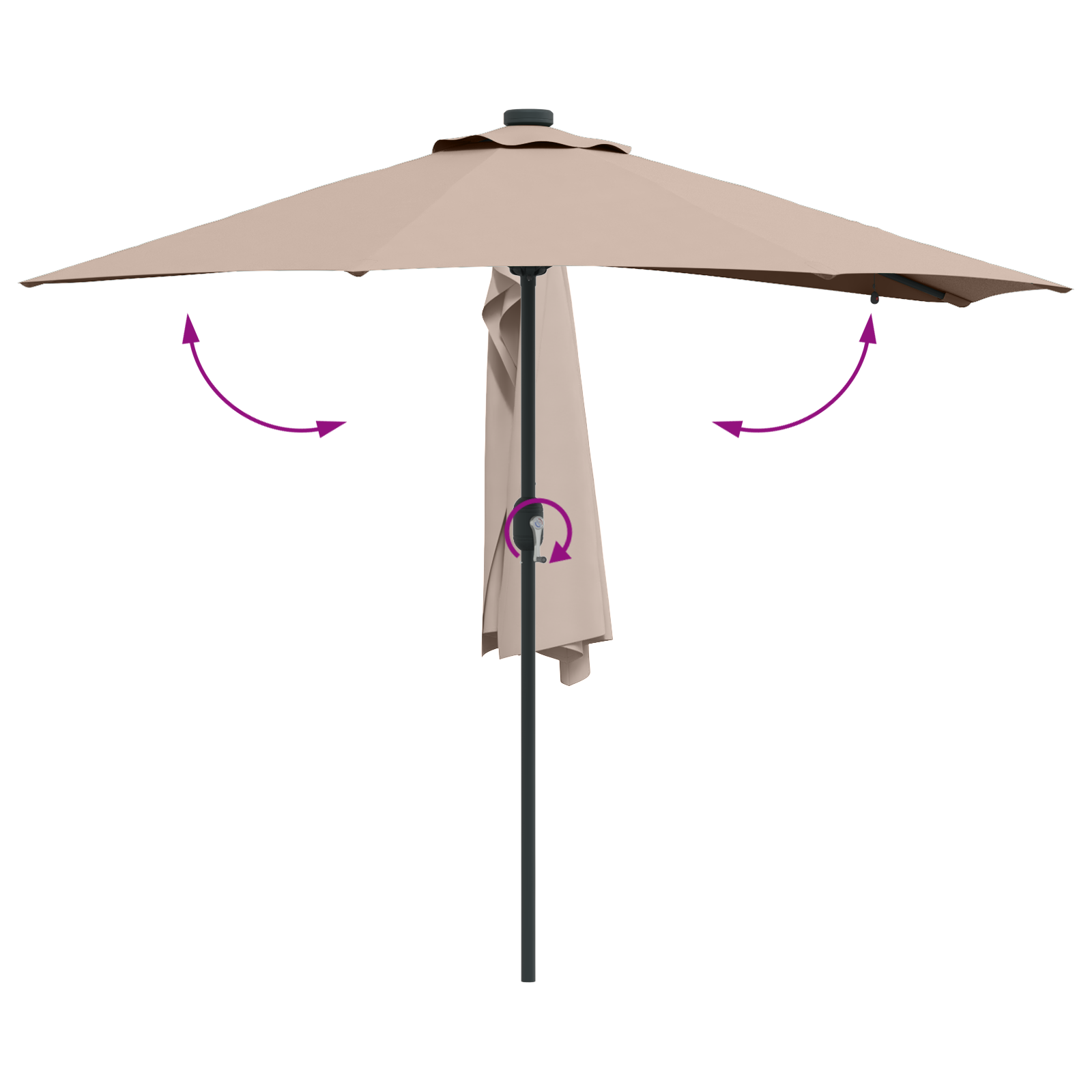 Hageparasol Gråbrun 294 x 150 x 223 cm stoff