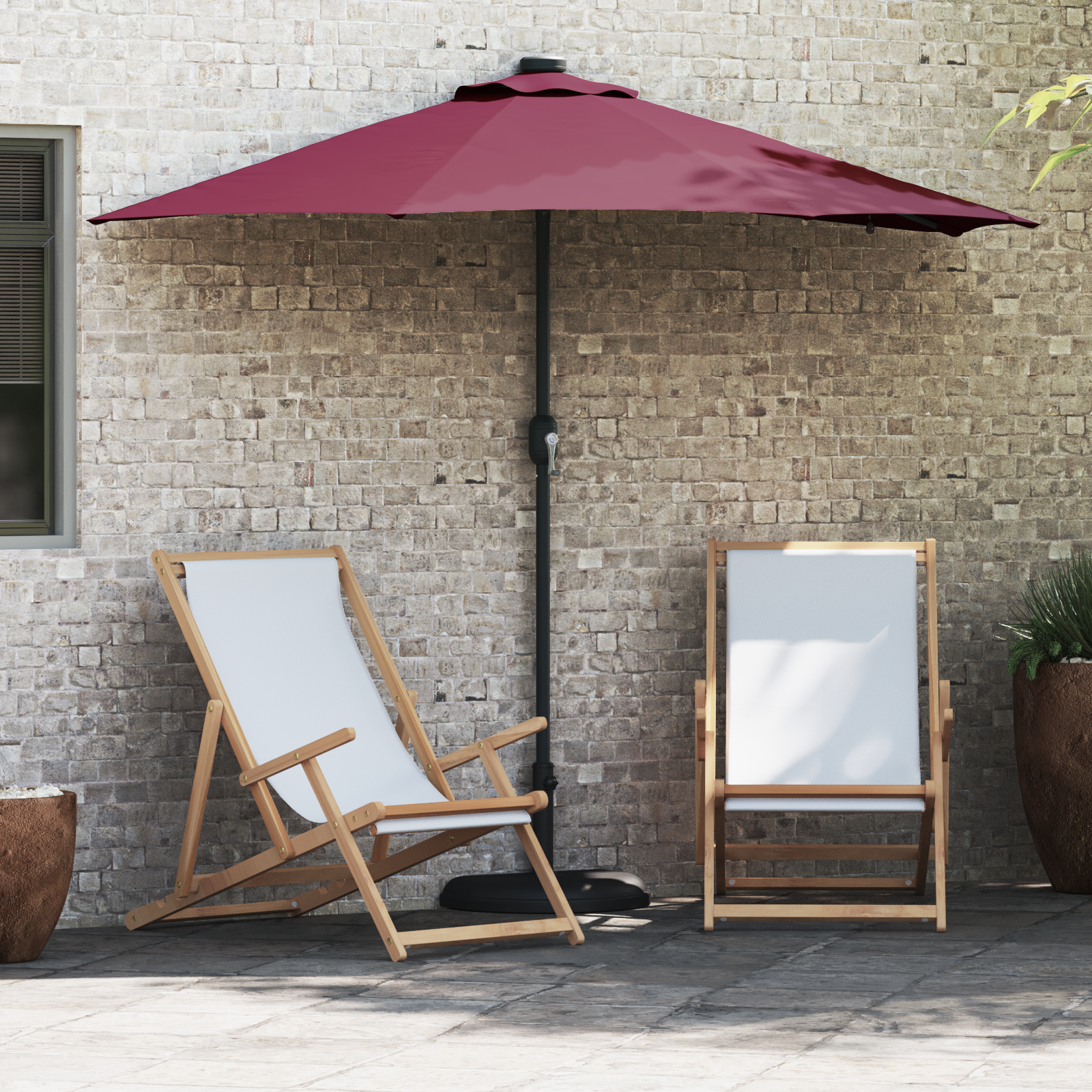 Hageparasol Vinrød 294 x 150 x 223 cm stoff
