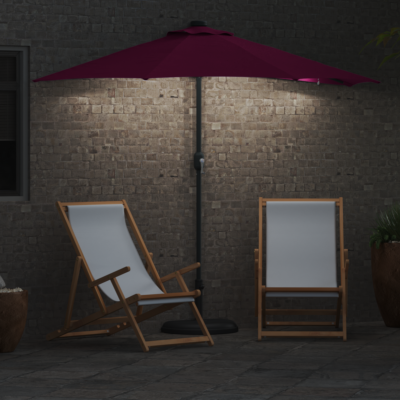 Hageparasol Vinrød 294 x 150 x 223 cm stoff