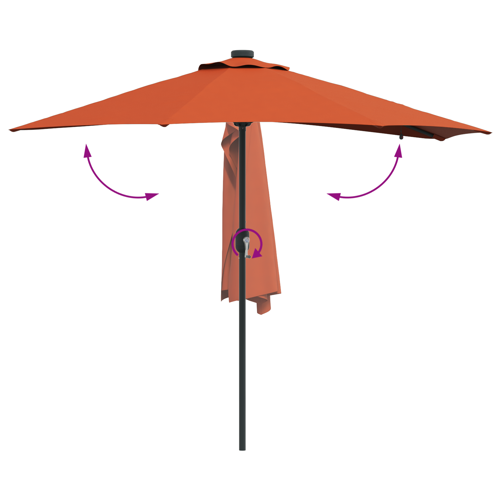 Hageparasol Terrakotta 294 x 150 x 223 cm stoff