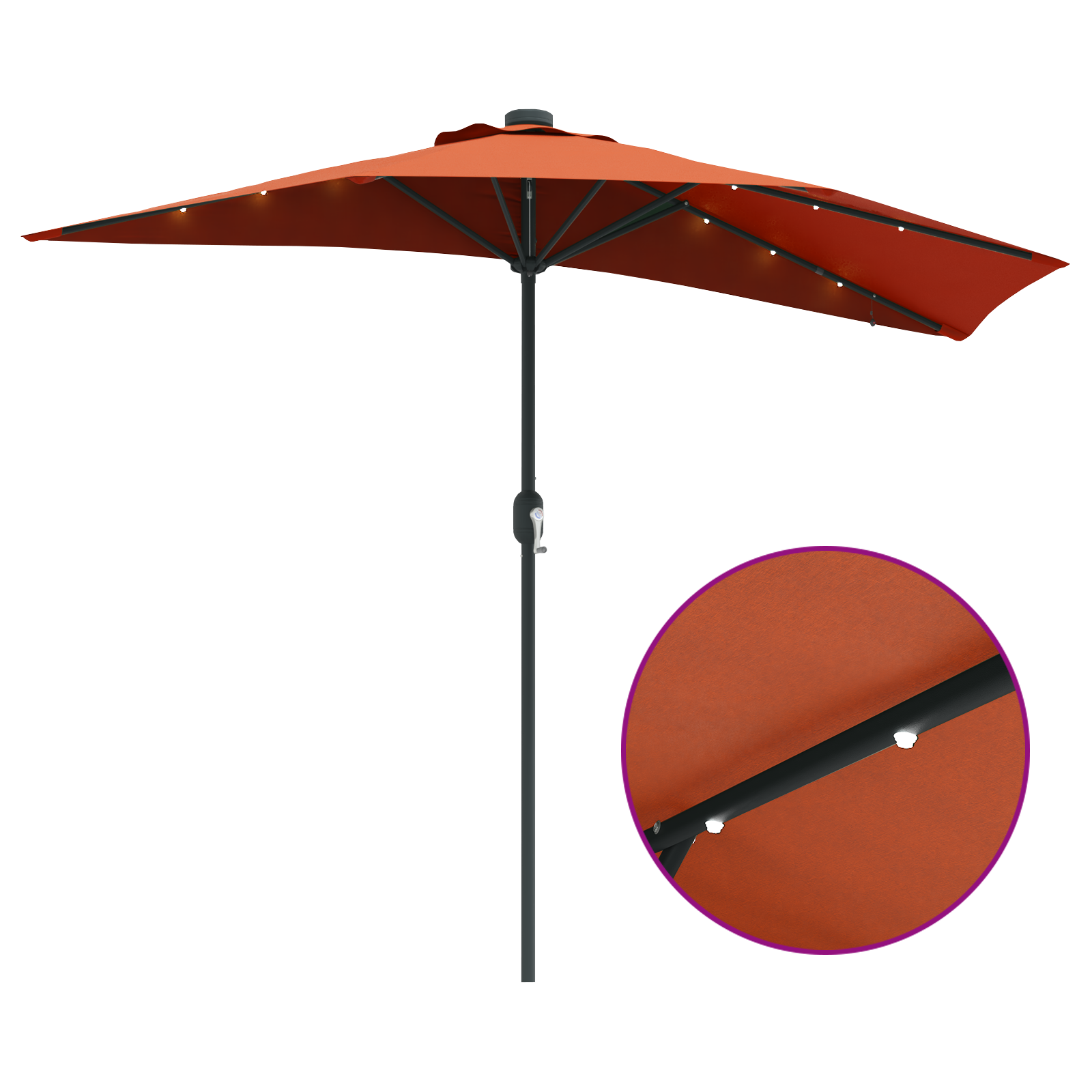 Hageparasol Terrakotta 294 x 150 x 223 cm stoff