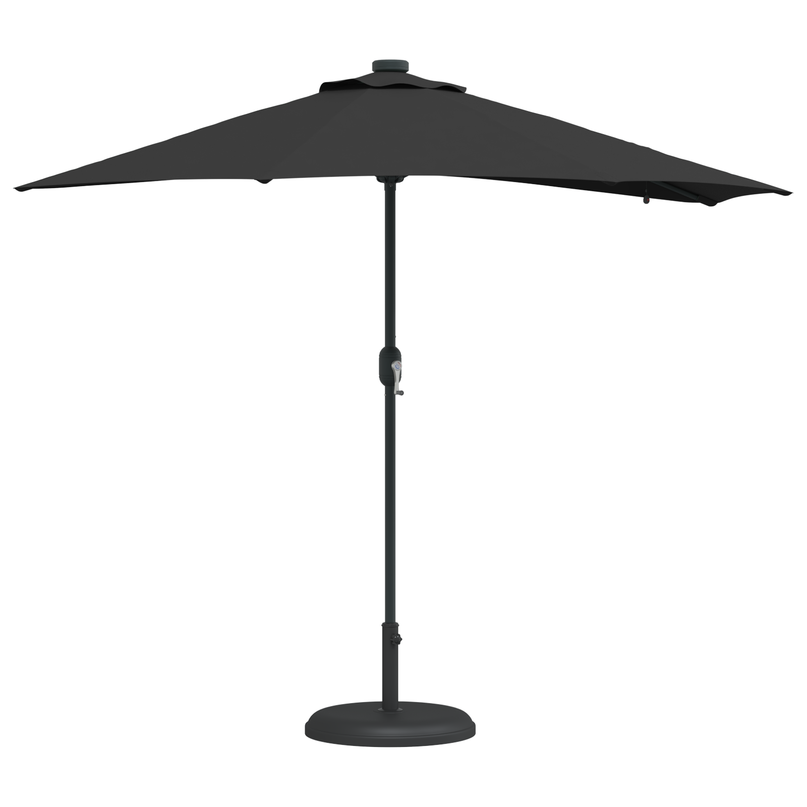 Hageparasol Svart 294 x 150 x 223 cm stoff