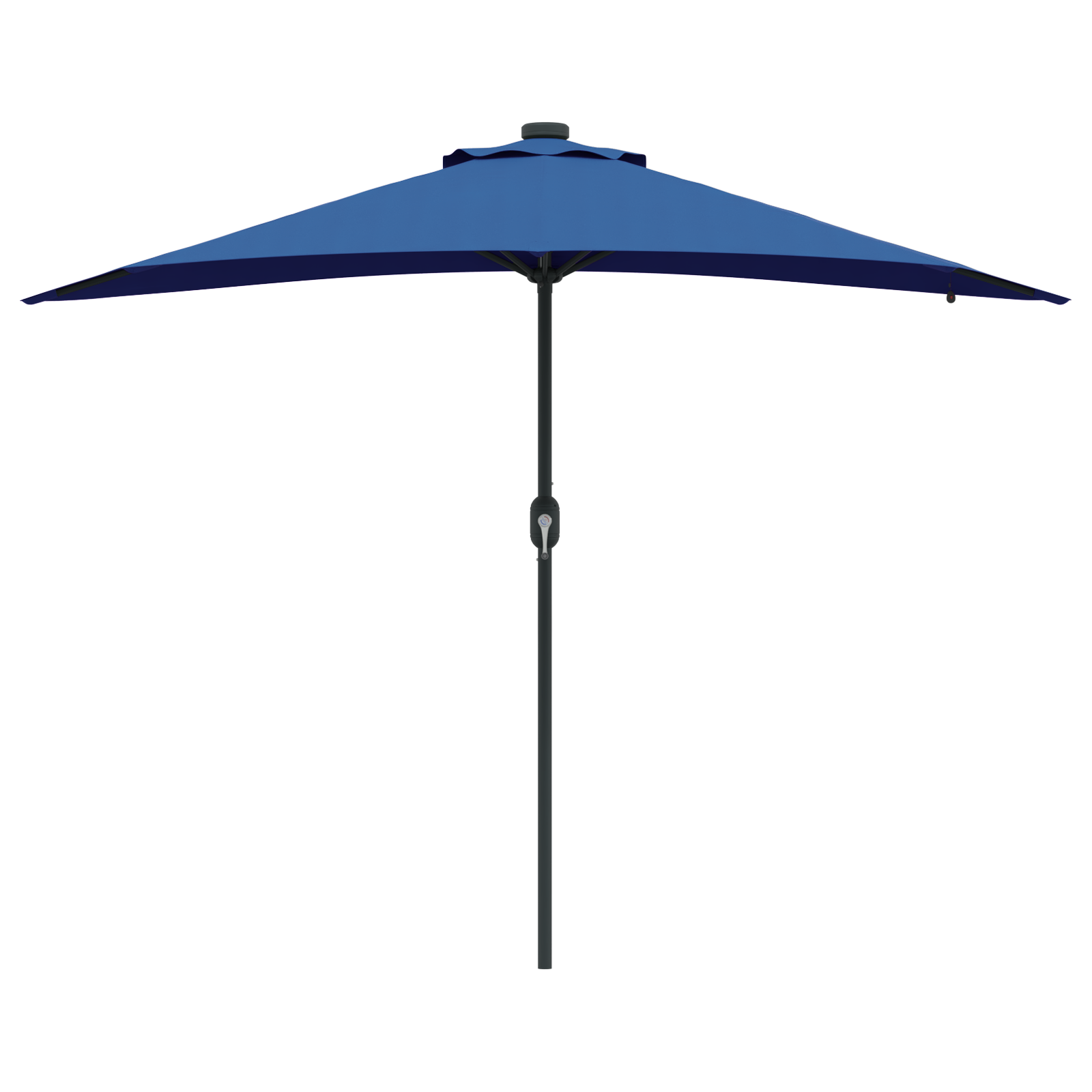Hageparasol with LED Strip Lights Blå 294 x 150 x 223 cm stoff