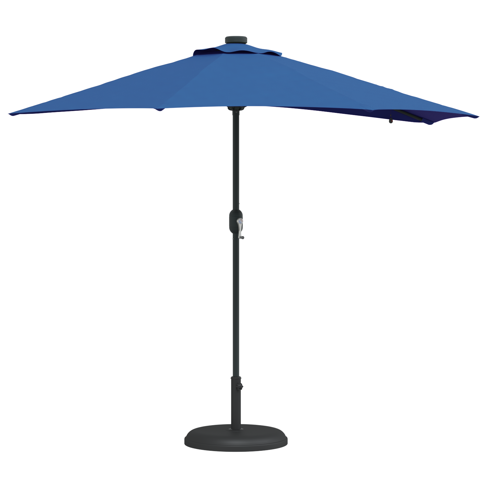 Hageparasol with LED Strip Lights Blå 294 x 150 x 223 cm stoff