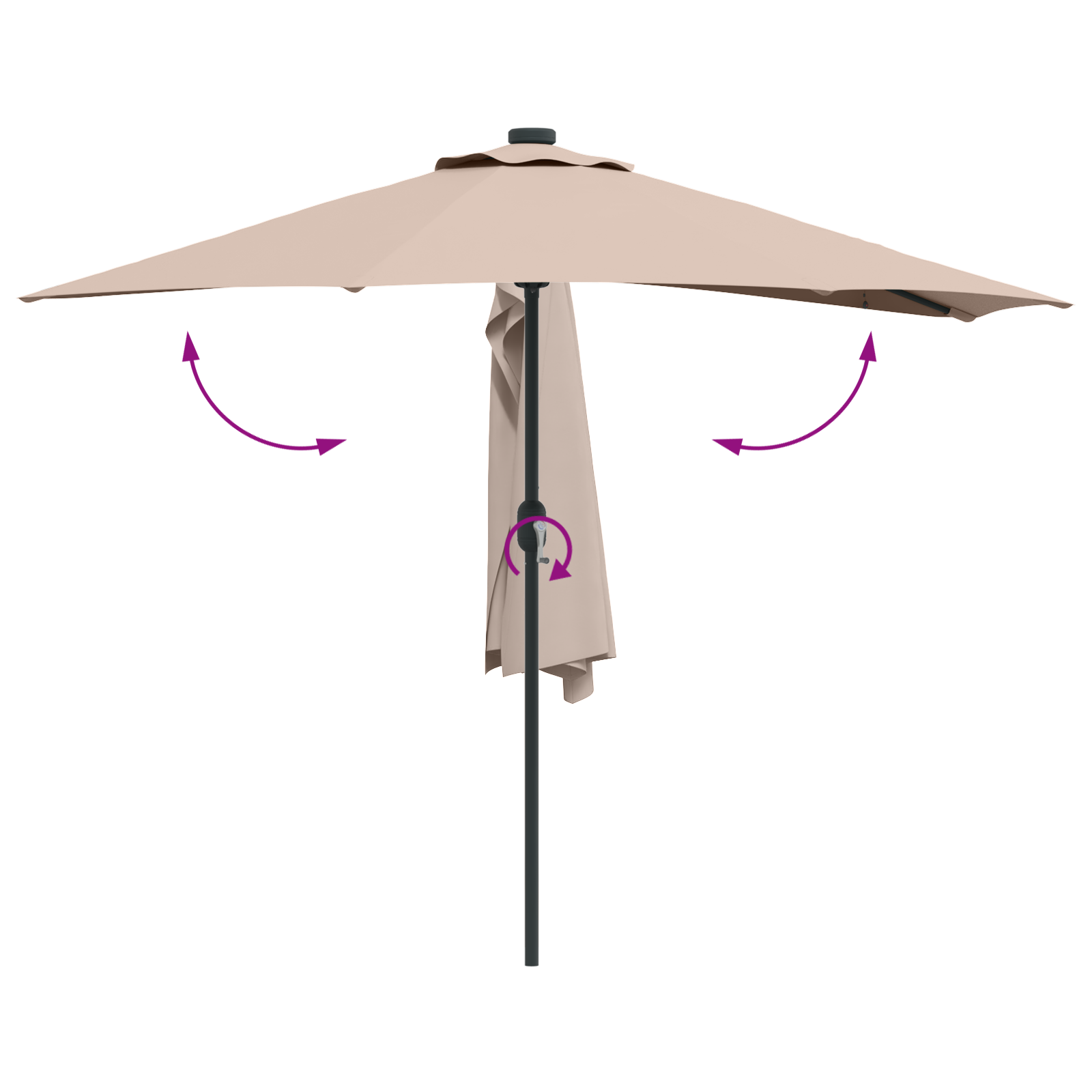 Hageparasol Gråbrun 294 x 150 x 224 cm stoff