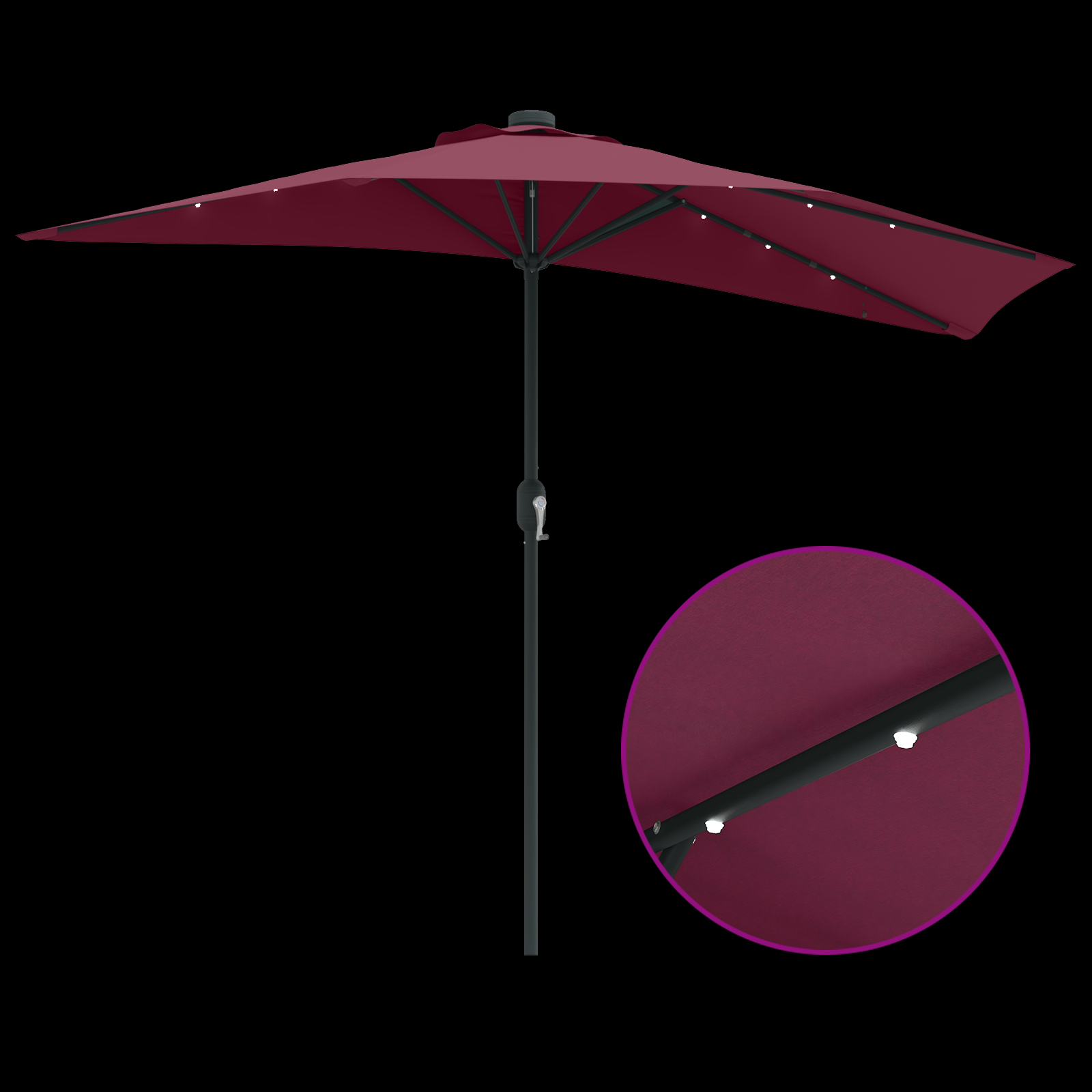 Hageparasol Vinrød 294 x 150 x 224 cm stoff