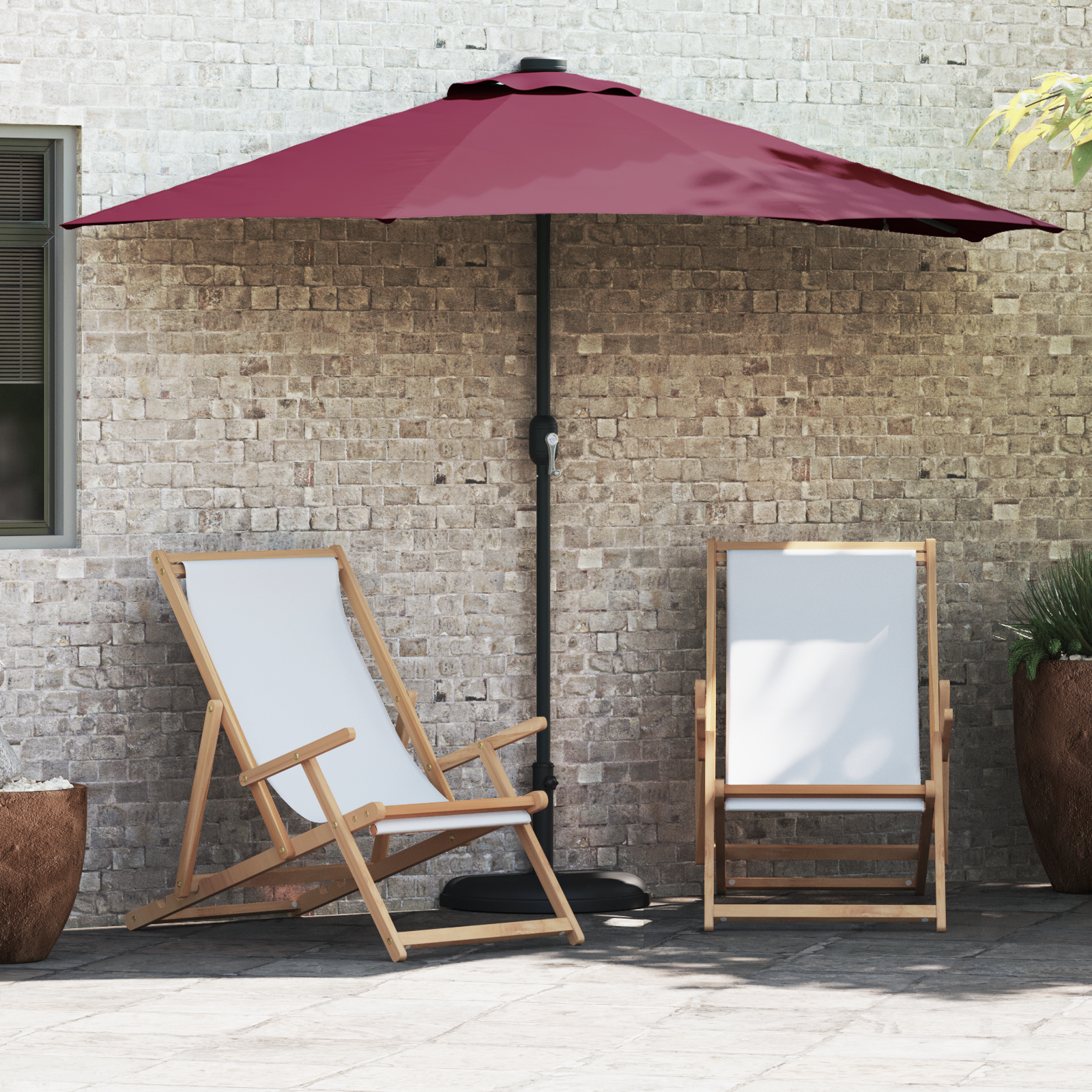 Hageparasol Vinrød 294 x 150 x 224 cm stoff