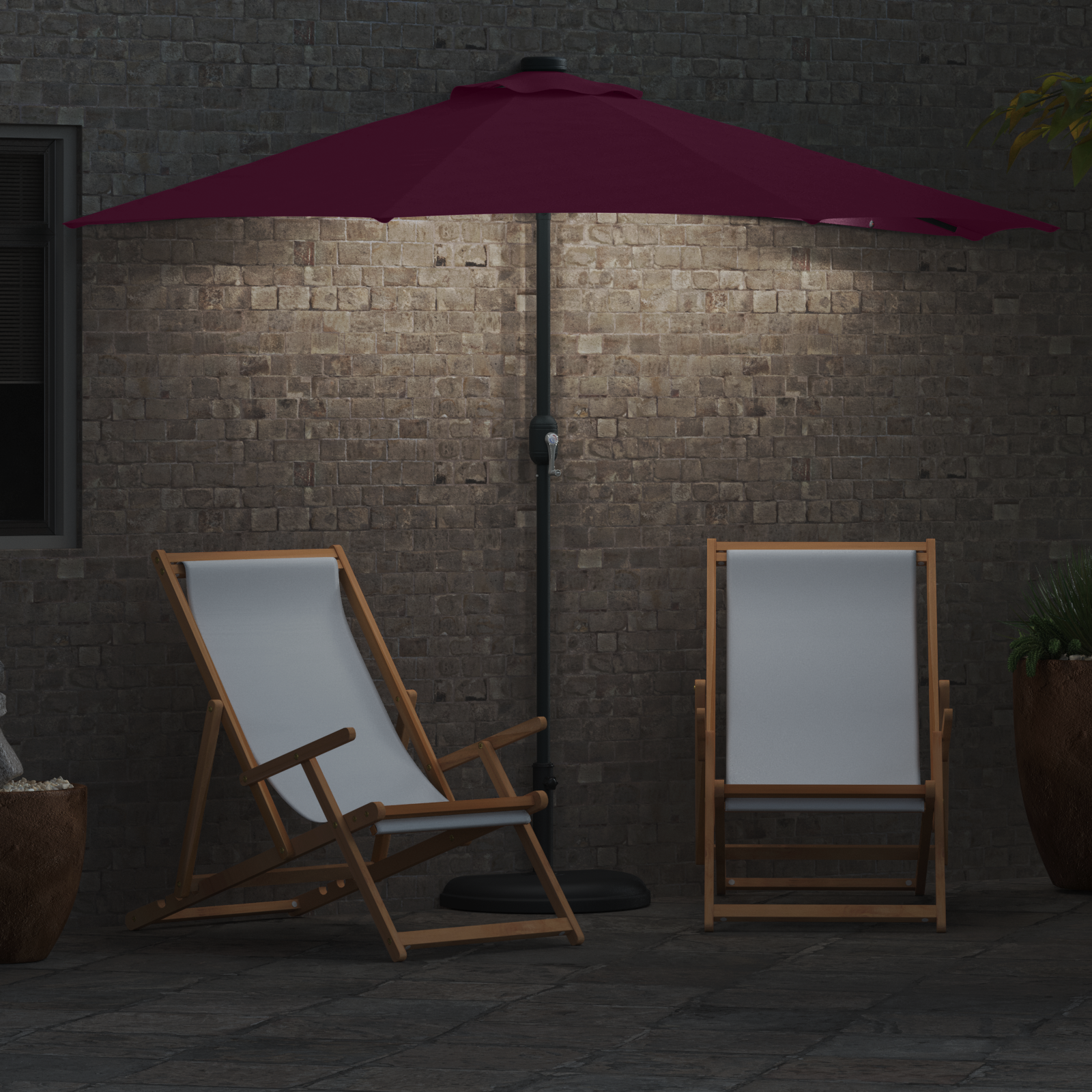 Hageparasol Vinrød 294 x 150 x 224 cm stoff