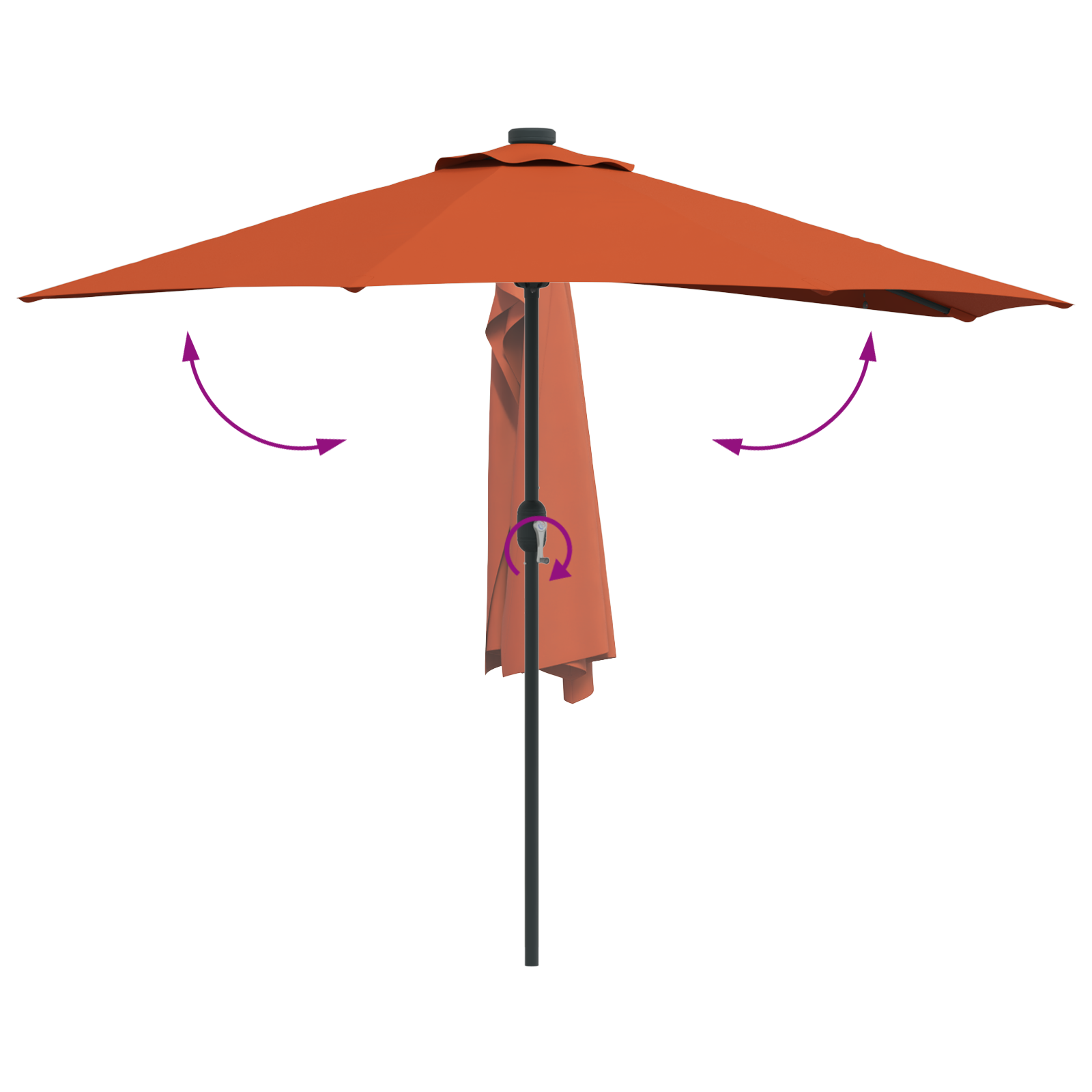 Hageparasol Terrakotta 294 x 150 x 224 cm stoff