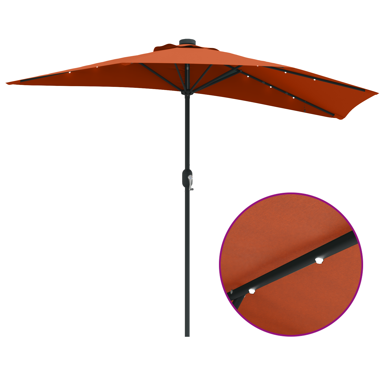 Hageparasol Terrakotta 294 x 150 x 224 cm stoff