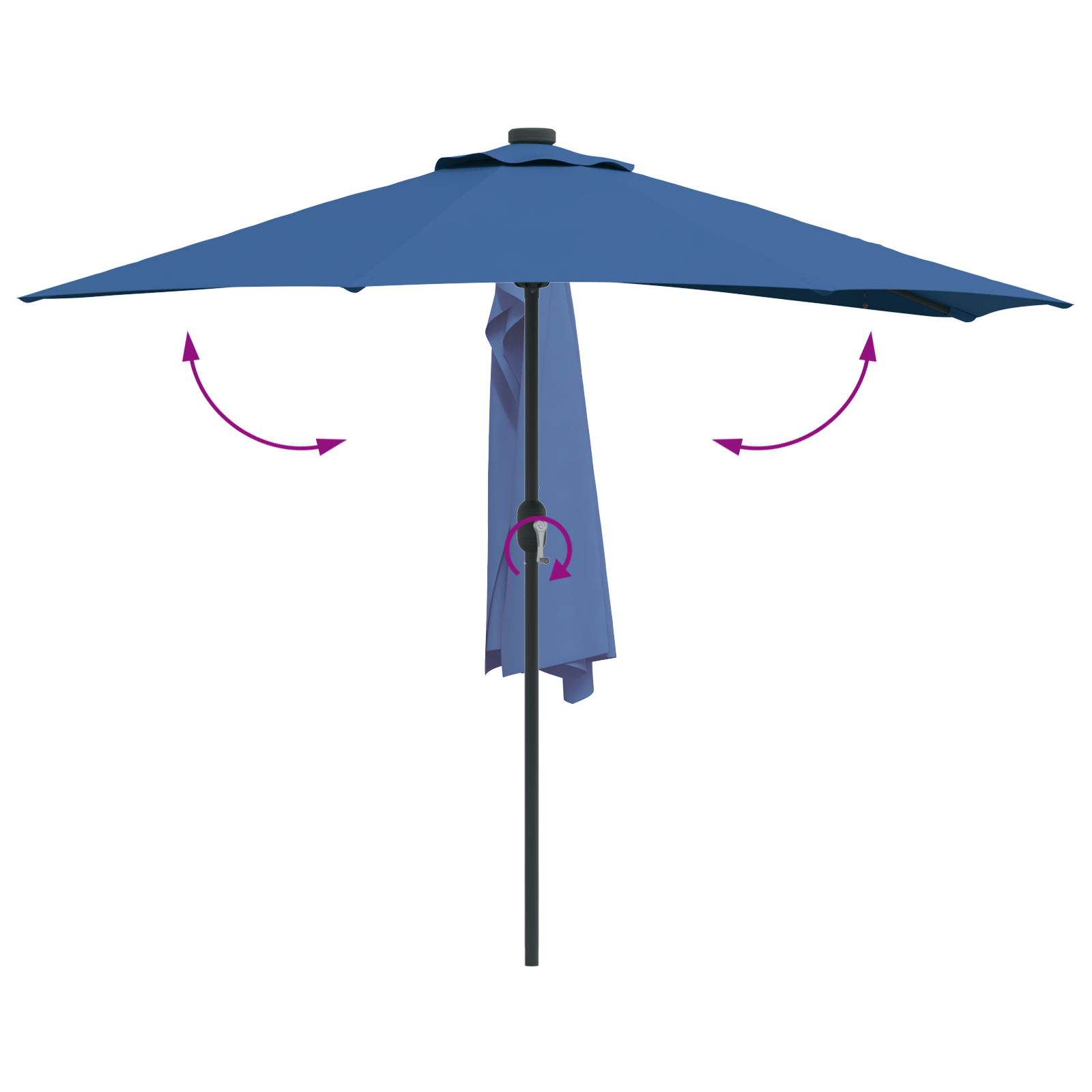 Hageparasol Azurblå 294 x 150 x 224 cm stoff