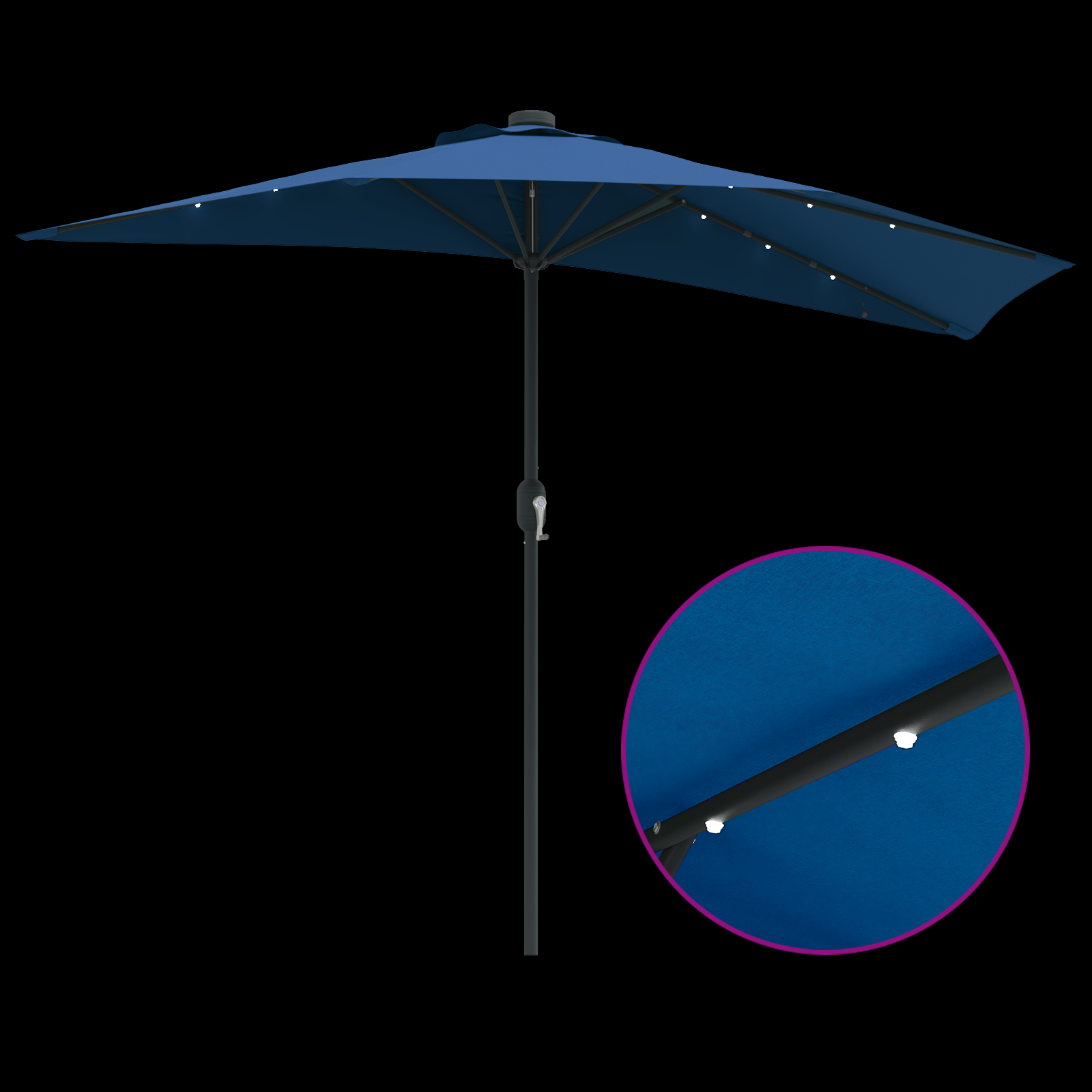 Hageparasol Azurblå 294 x 150 x 224 cm stoff