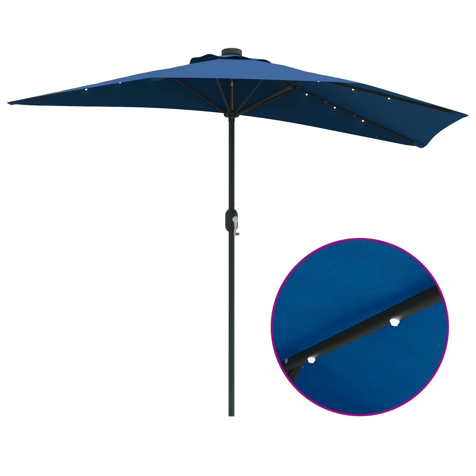 Hageparasol Azurblå 294 x 150 x 224 cm stoff