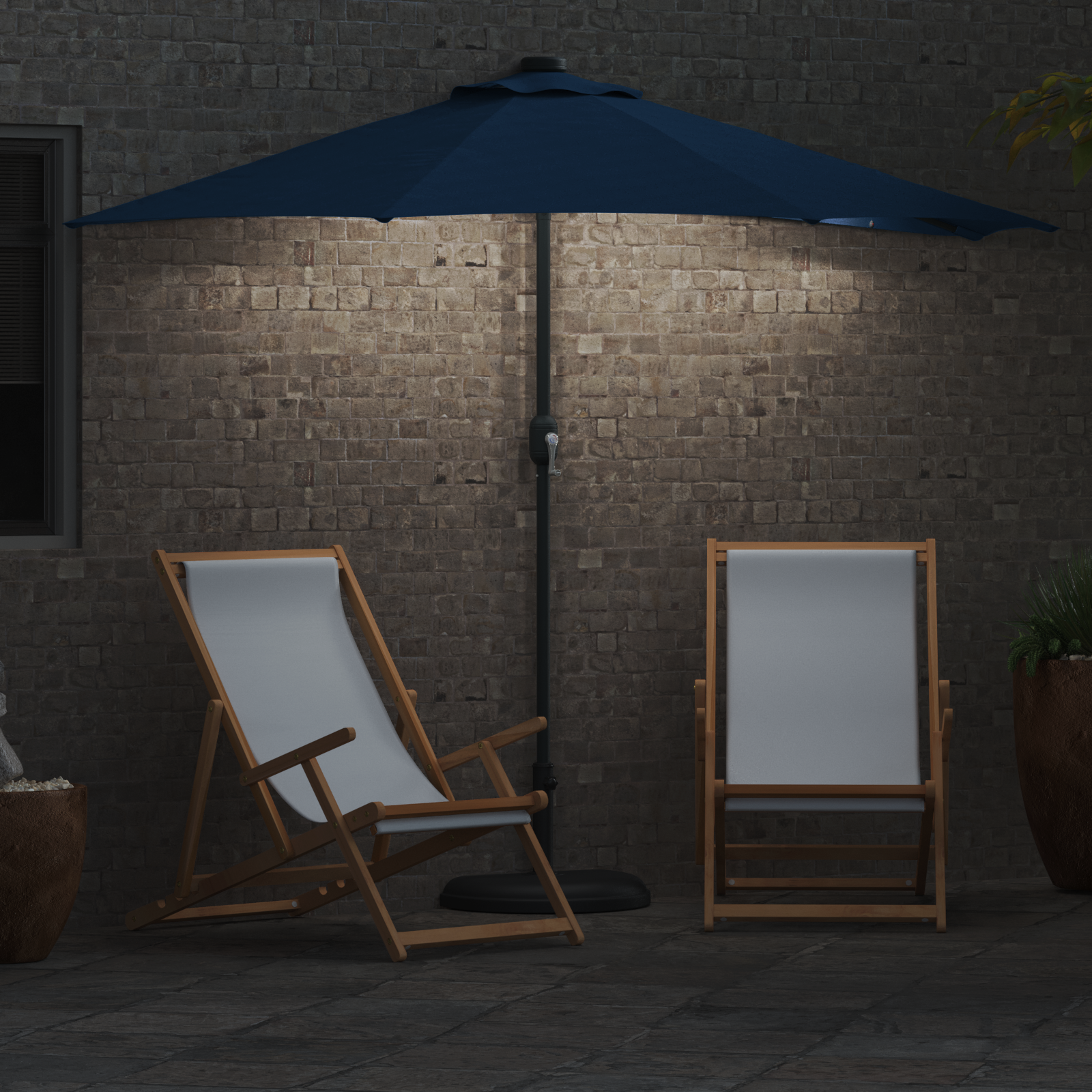 Hageparasol Azurblå 294 x 150 x 224 cm stoff