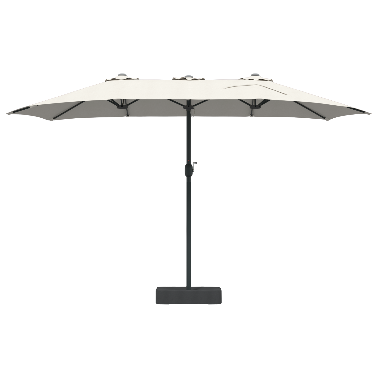 Hageparasol sand 385 x 209 x 244 cm stoff