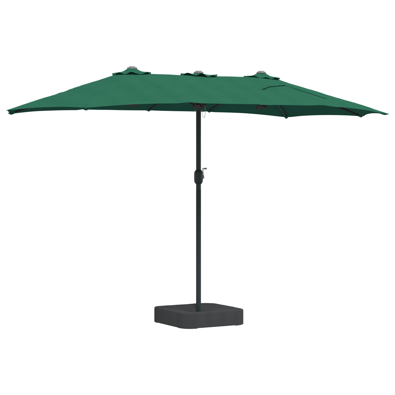 Hageparasol grønn 385 x 209 x 244 cm stoff