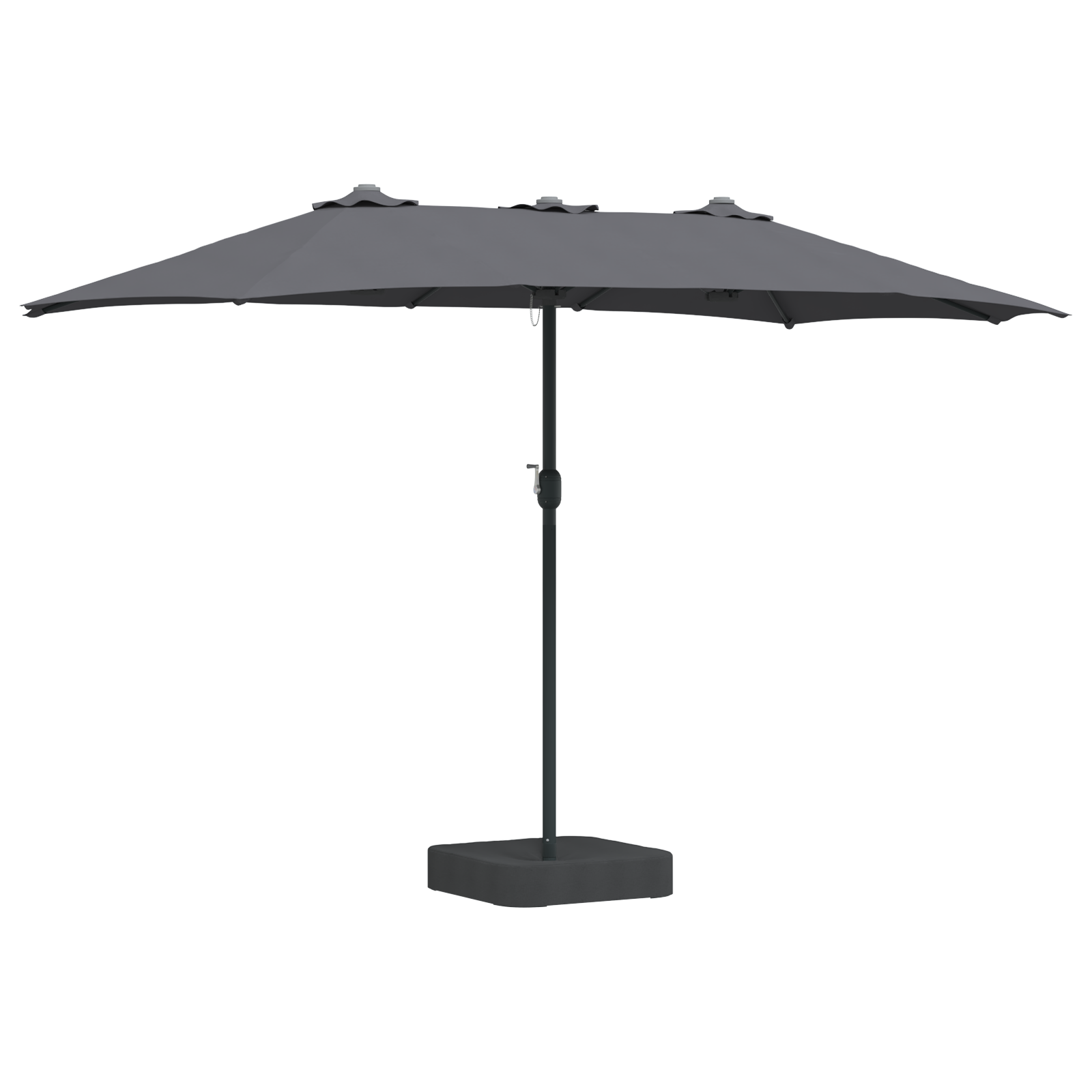 Hageparasol Antrasitt 385 x 209 x 244 cm stoff