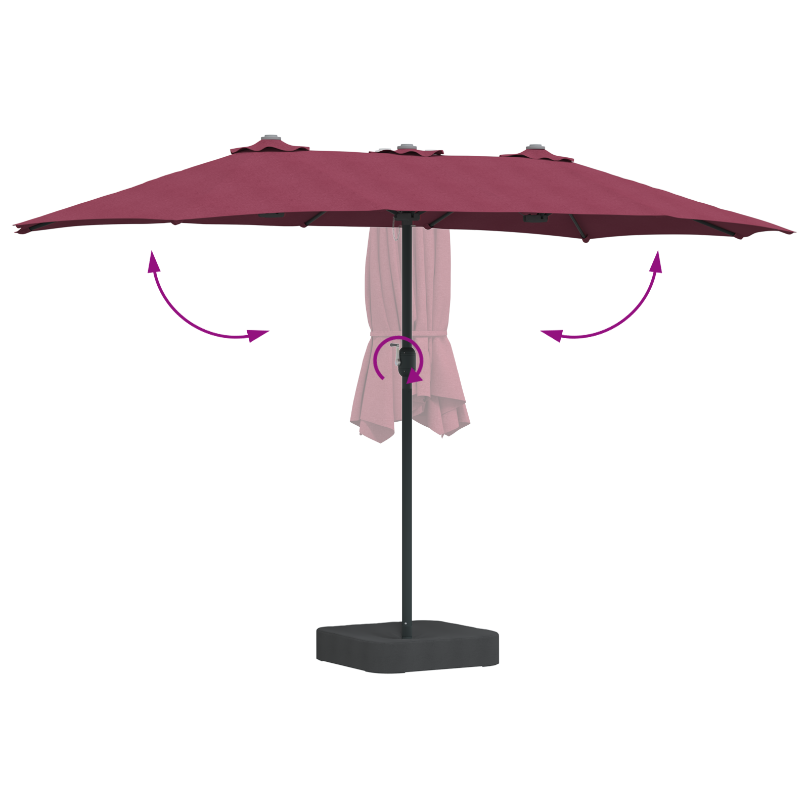 Hageparasol Vinrød 385 x 209 x 244 cm stoff