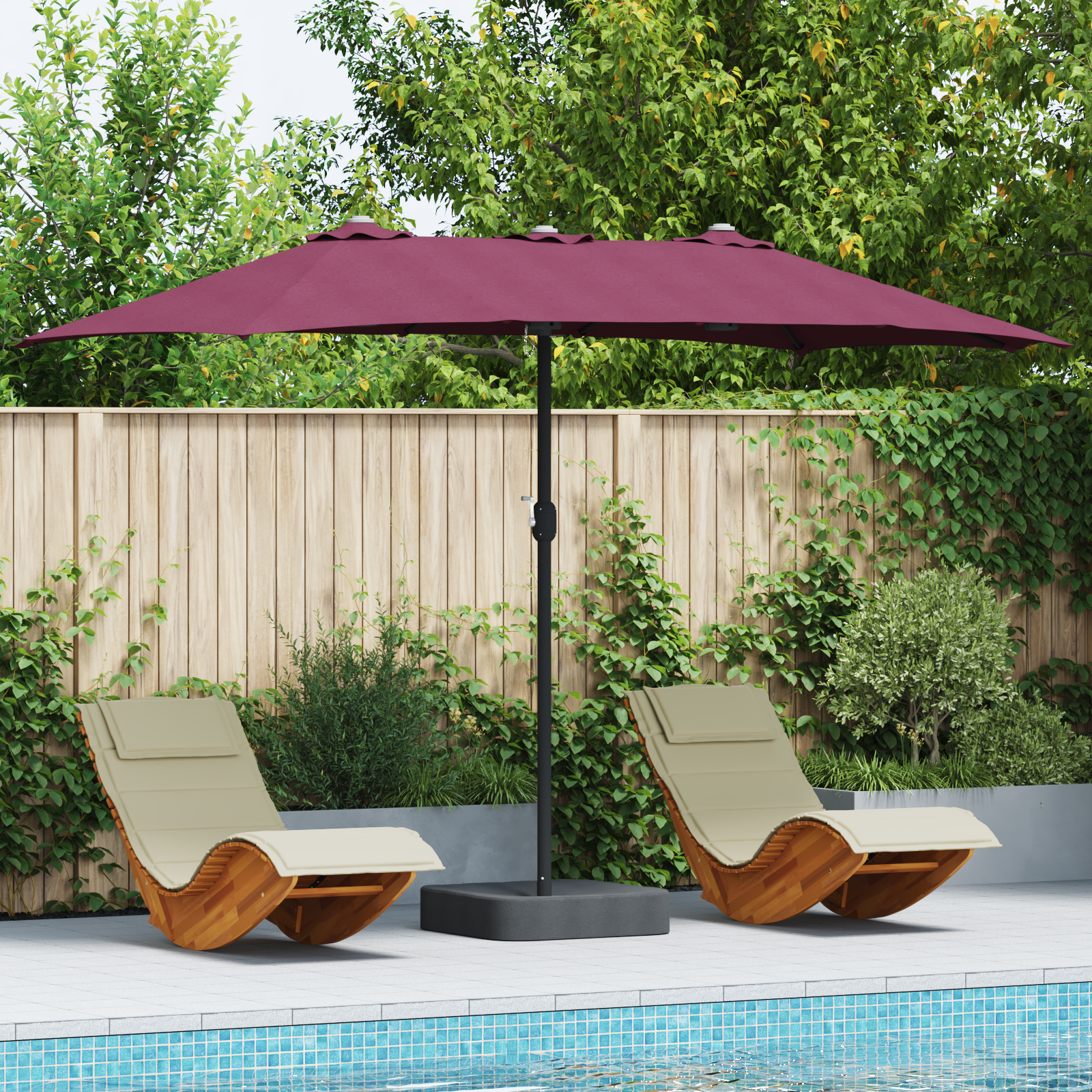 Hageparasol Vinrød 385 x 209 x 244 cm stoff