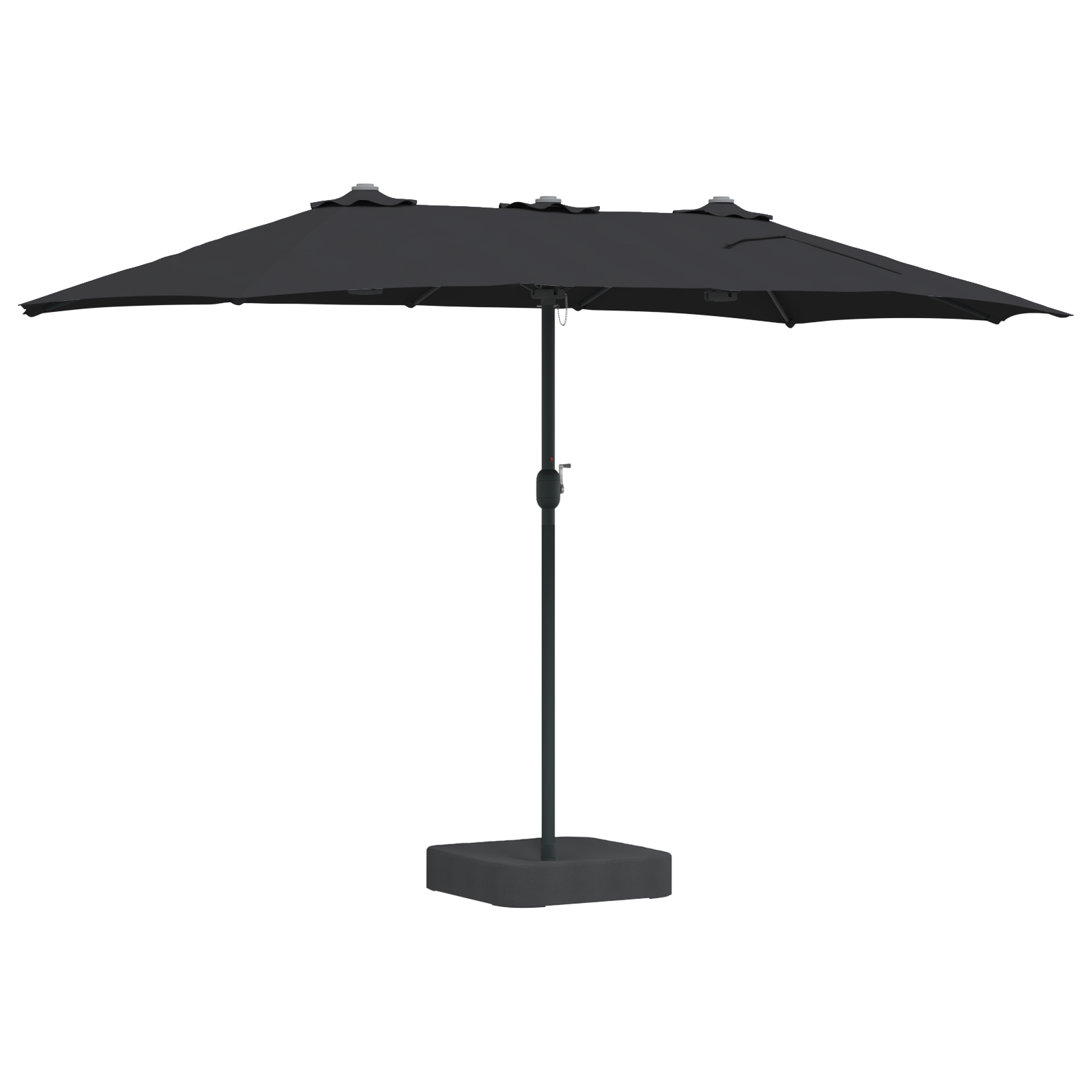 Hageparasol Svart 385 x 209 x 244 cm stoff