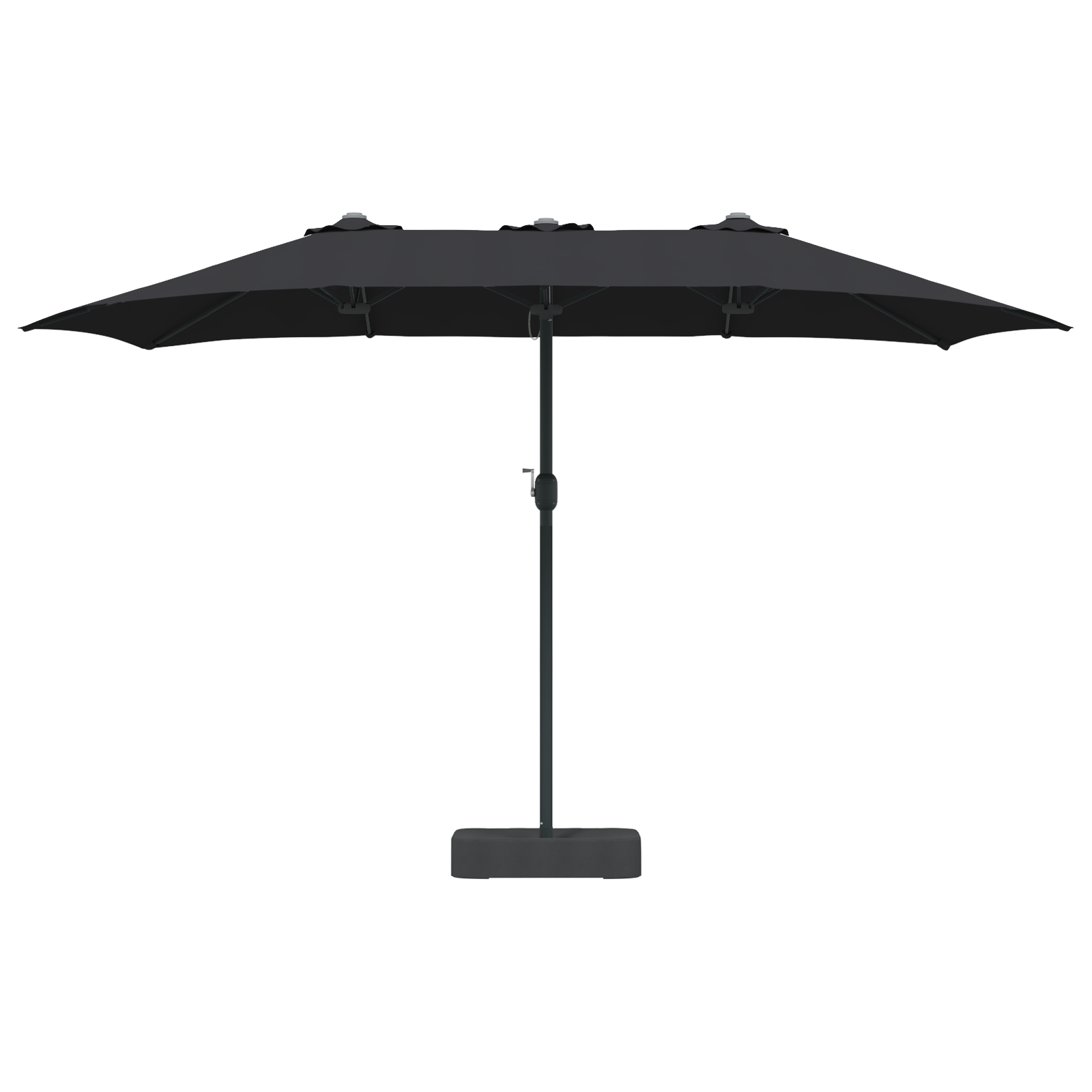 Hageparasol Svart 385 x 209 x 244 cm stoff