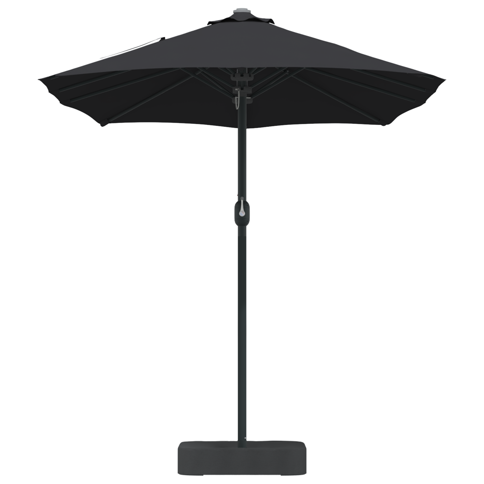 Hageparasol Svart 385 x 209 x 244 cm stoff