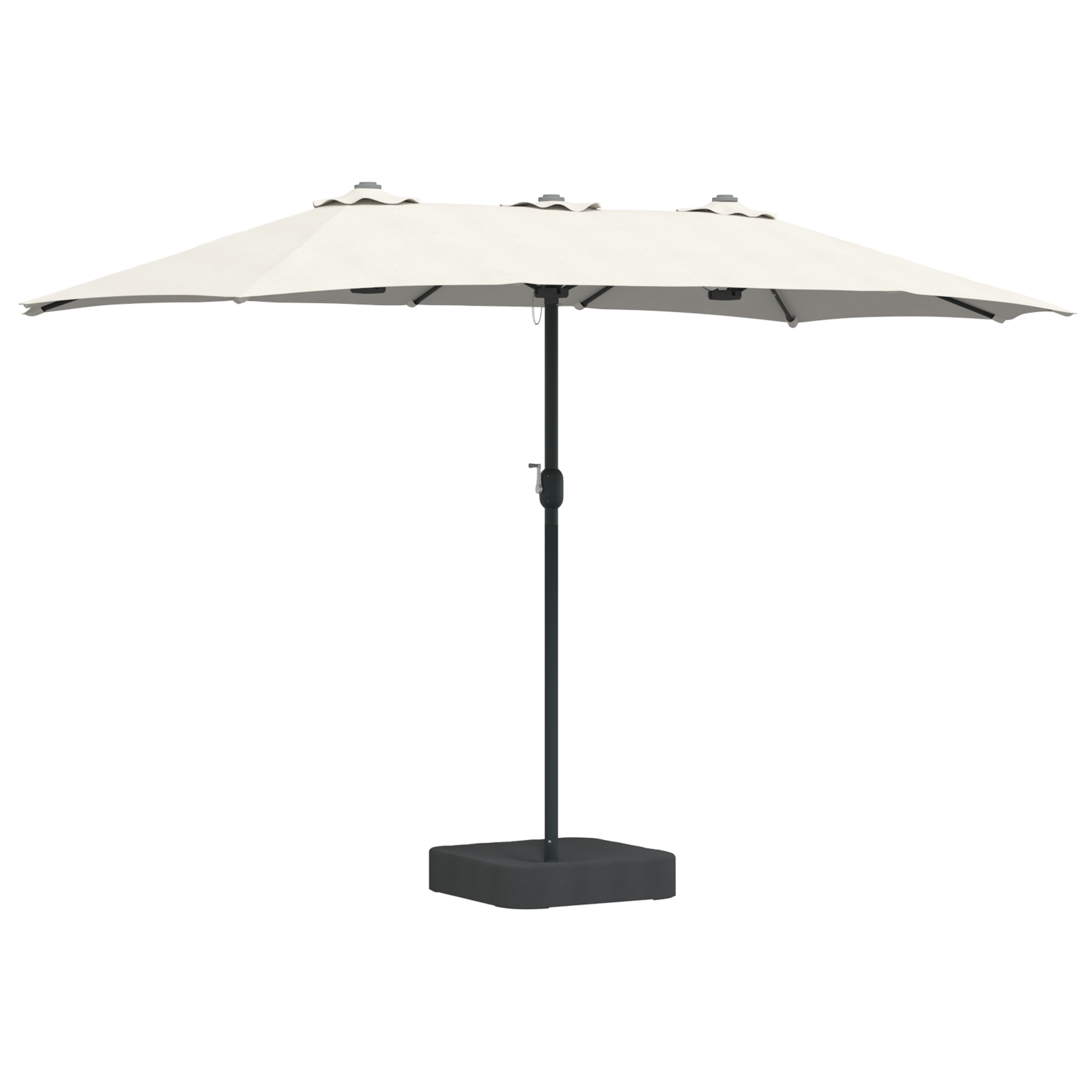 Hageparasol sand 385 x 209 x 244 cm stoff