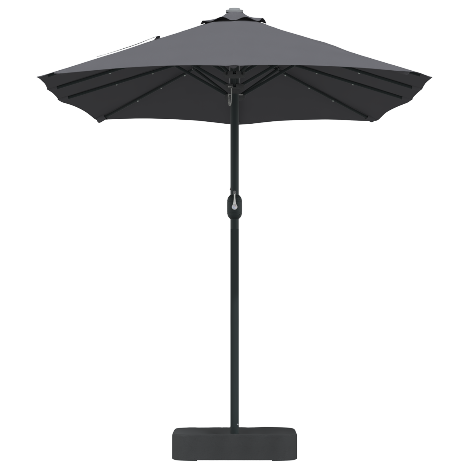 Hageparasol Antrasitt 385 x 209 x 244 cm stoff