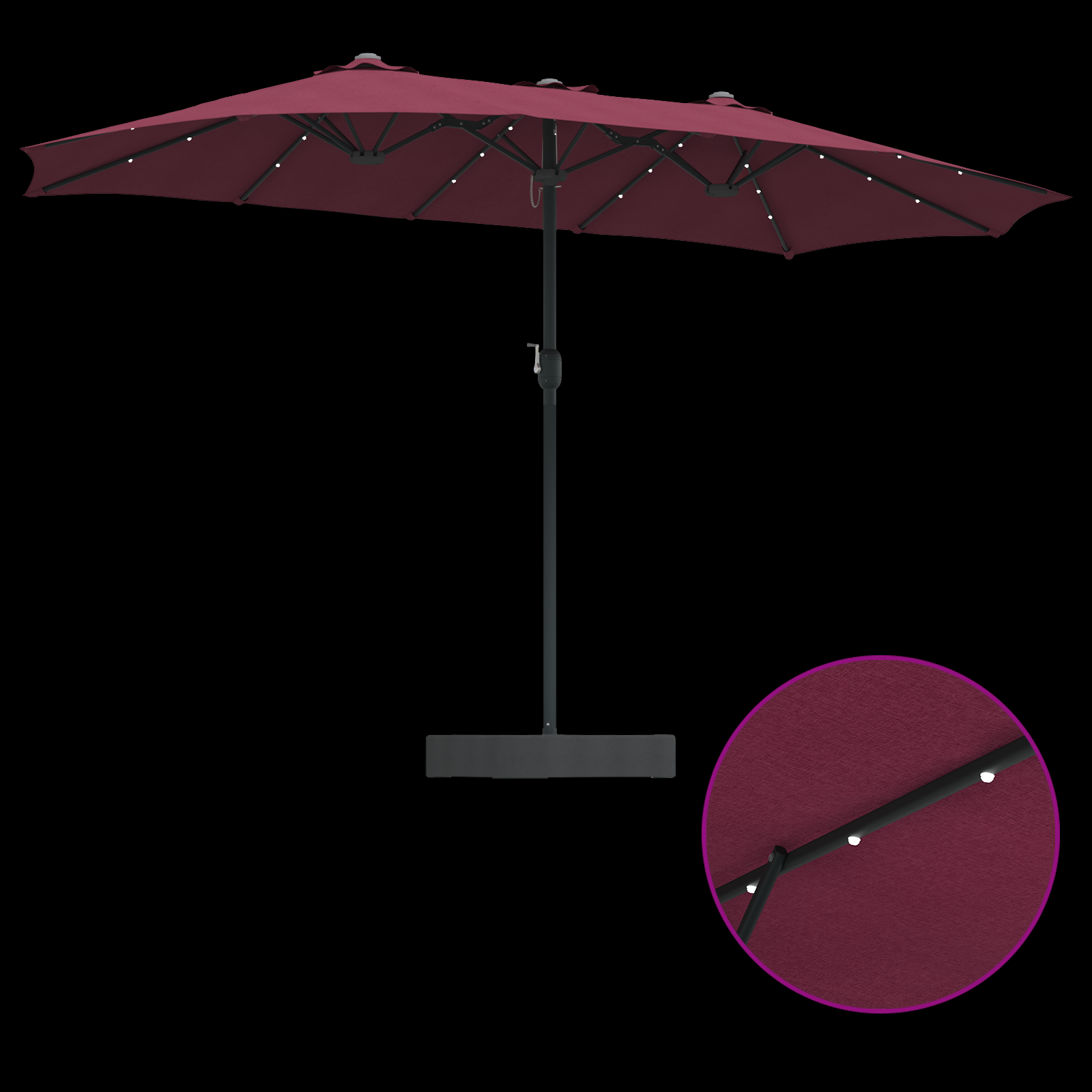Hageparasol Vinrød 385 x 209 x 244 cm stoff