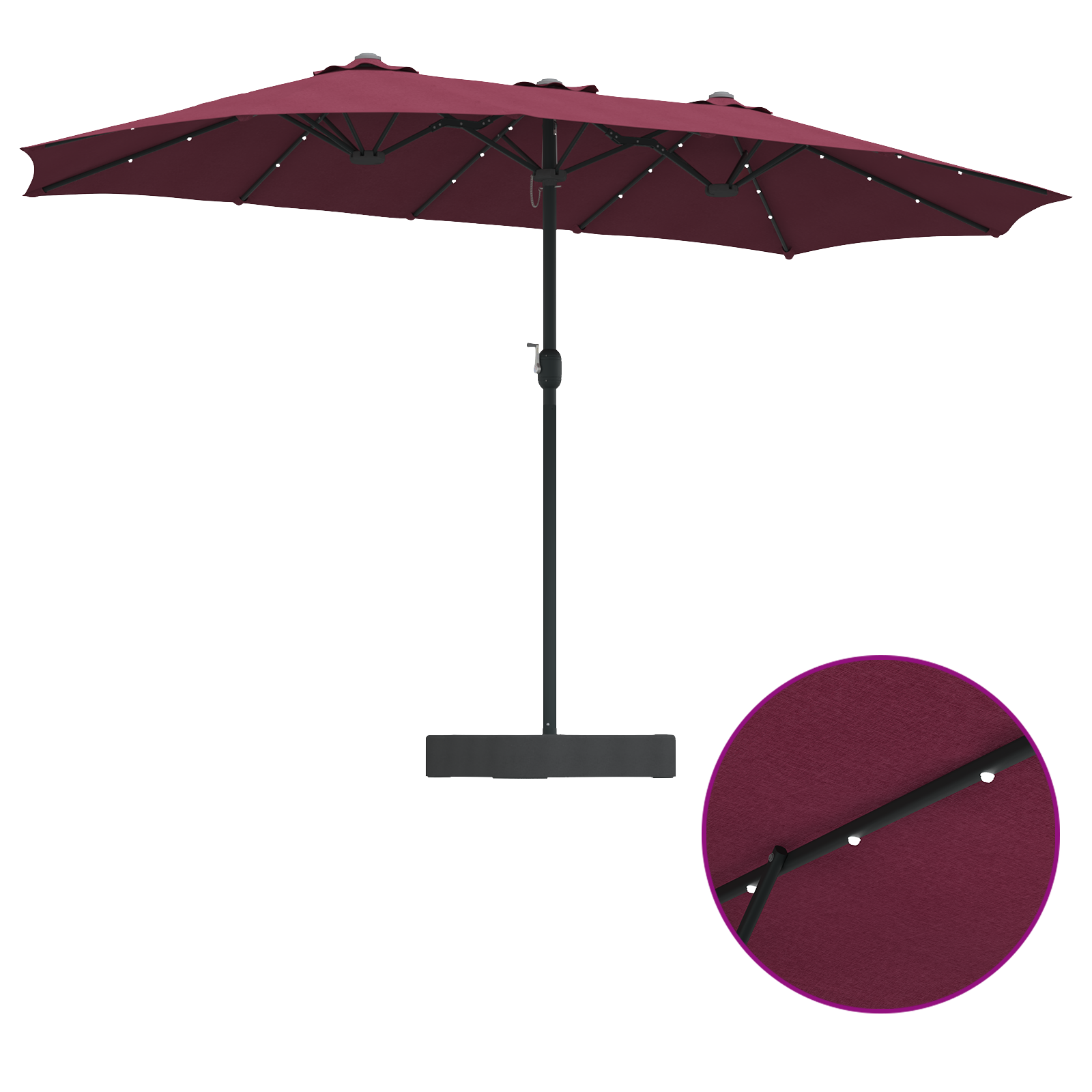 Hageparasol Vinrød 385 x 209 x 244 cm stoff