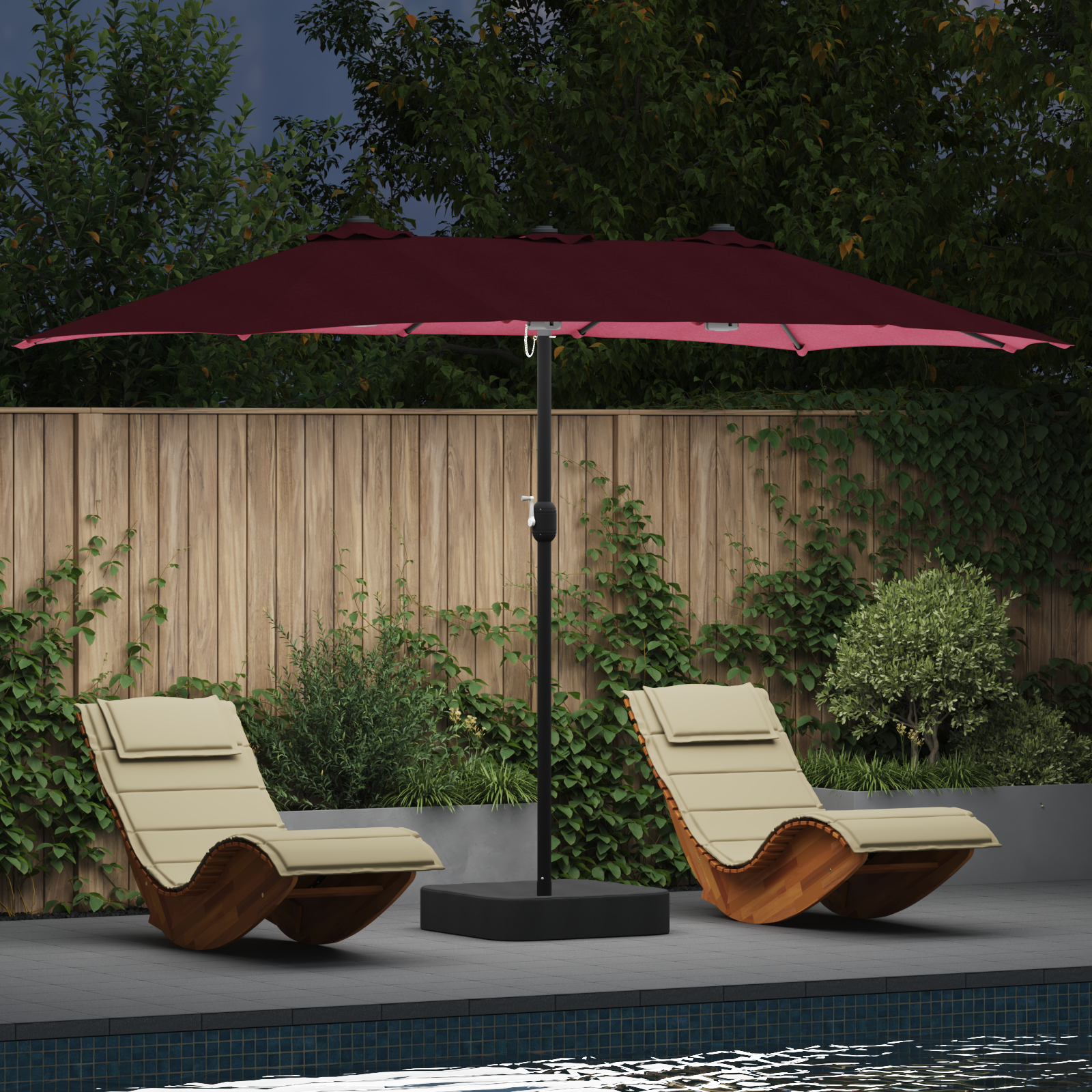 Hageparasol Vinrød 385 x 209 x 244 cm stoff