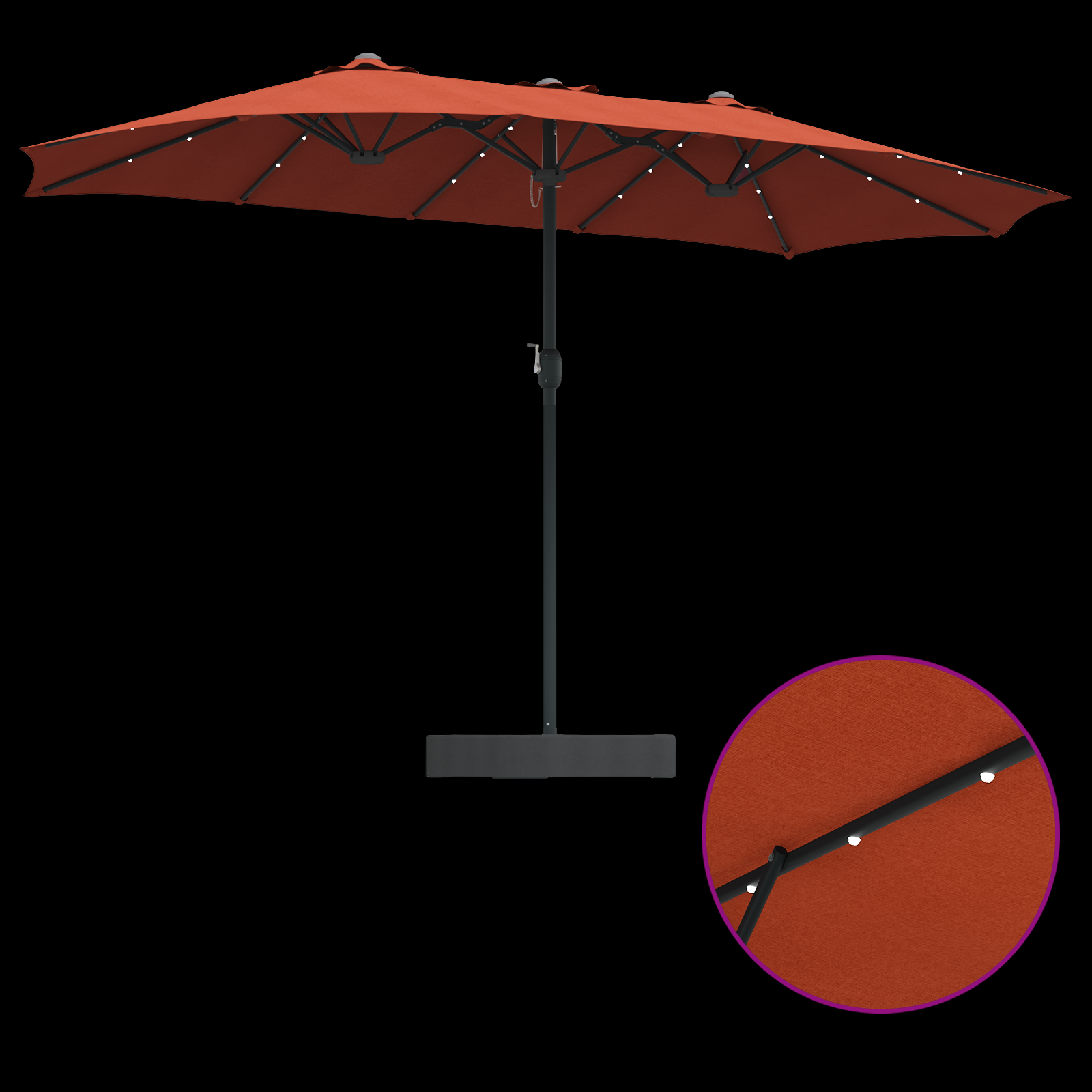 Hageparasol Terrakotta 385 x 209 x 244 cm stoff