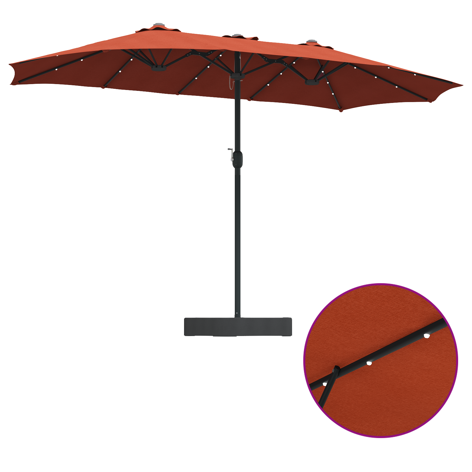 Hageparasol Terrakotta 385 x 209 x 244 cm stoff