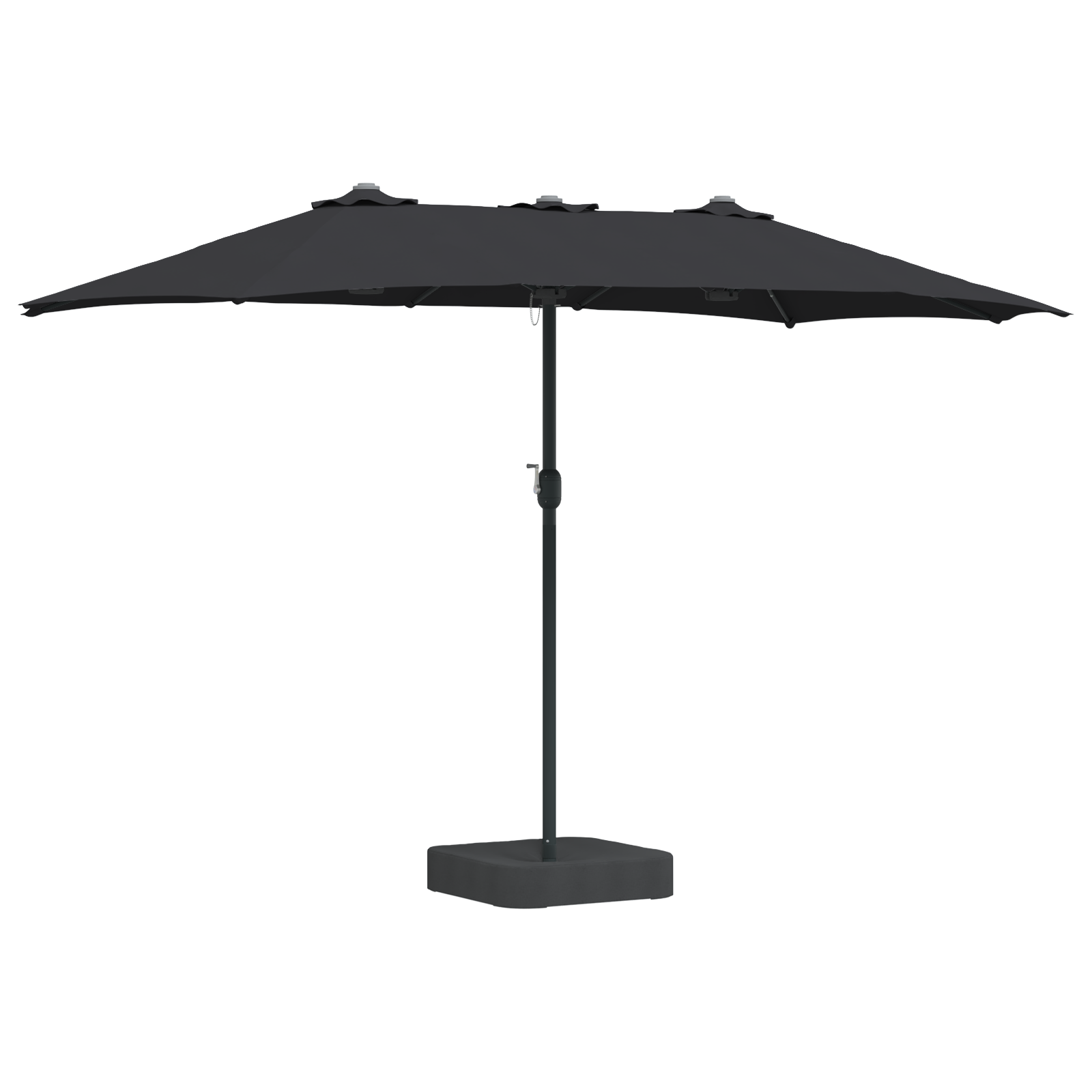 Hageparasol Svart 385 x 209 x 244 cm stoff