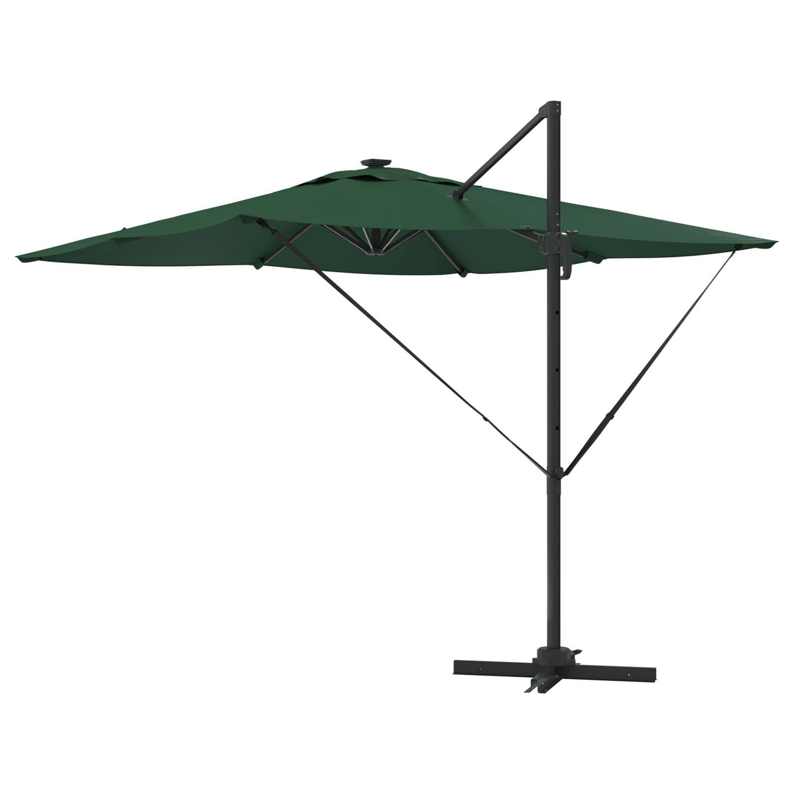 Cantilever Roma parasoll med LED-grønn 286x285x270 cm Aluminium