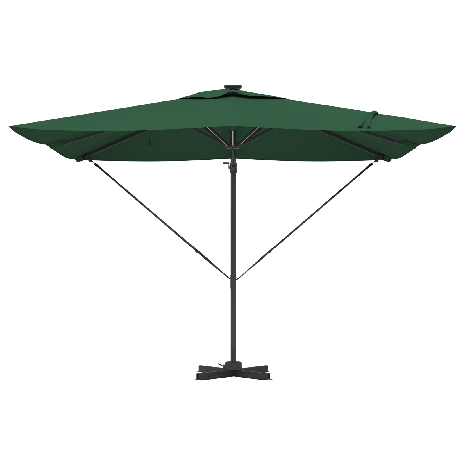 Cantilever Roma parasoll med LED-grønn 286x285x270 cm Aluminium