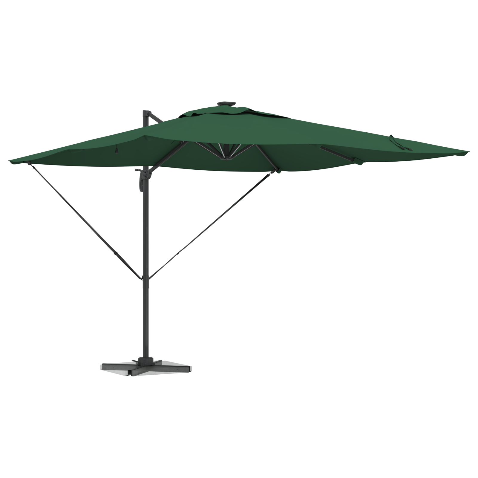 Cantilever Roma parasoll med LED-grønn 286x285x270 cm Aluminium