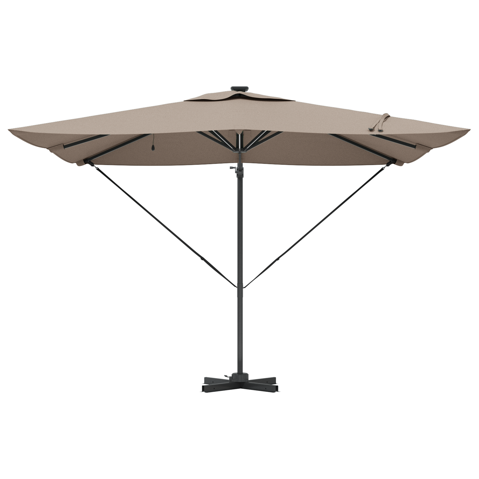 Cantilever Roma parasoll med LED-lamper Taupe 286x285x270 cm Aluminium